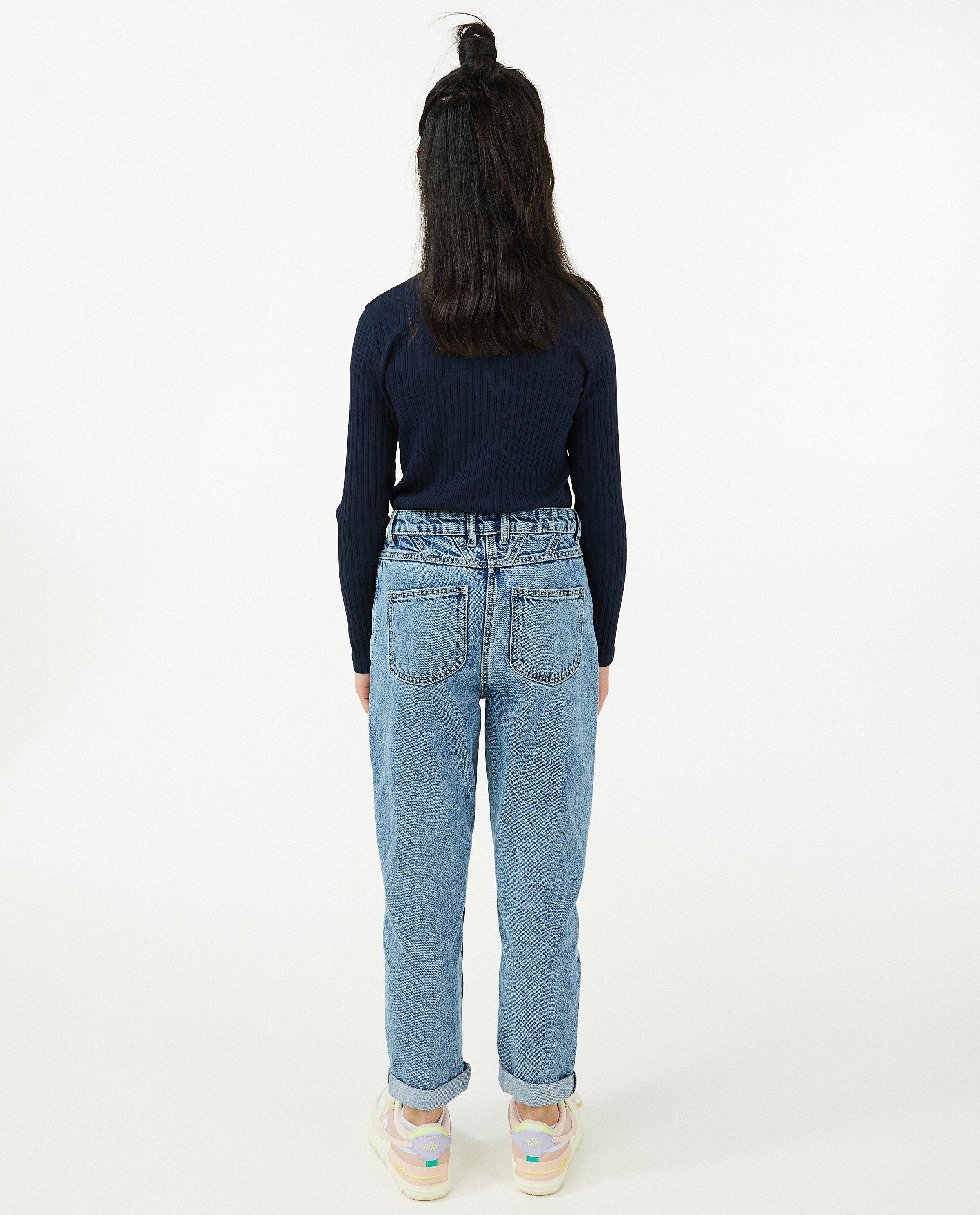 T-shirts - Blauwe longsleeve met rib