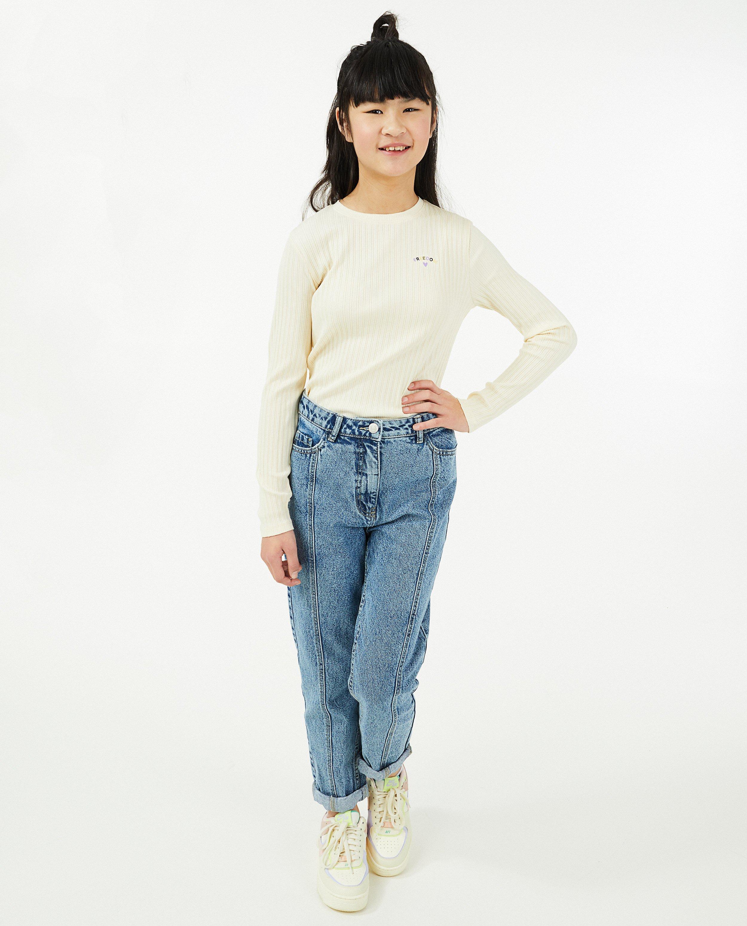 Blauwe longsleeve met rib - null - Fish & Chips