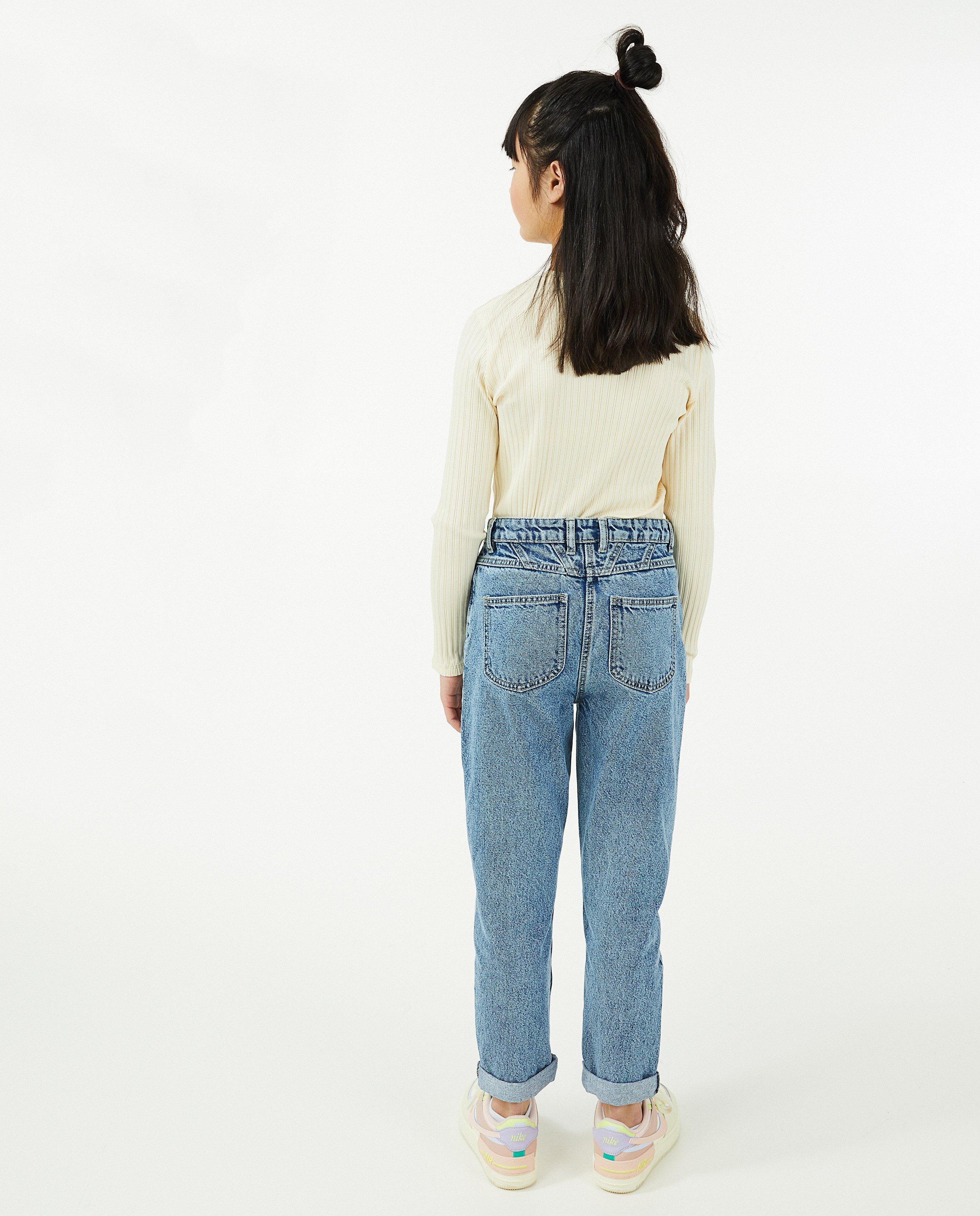 T-shirts - Blauwe longsleeve met rib