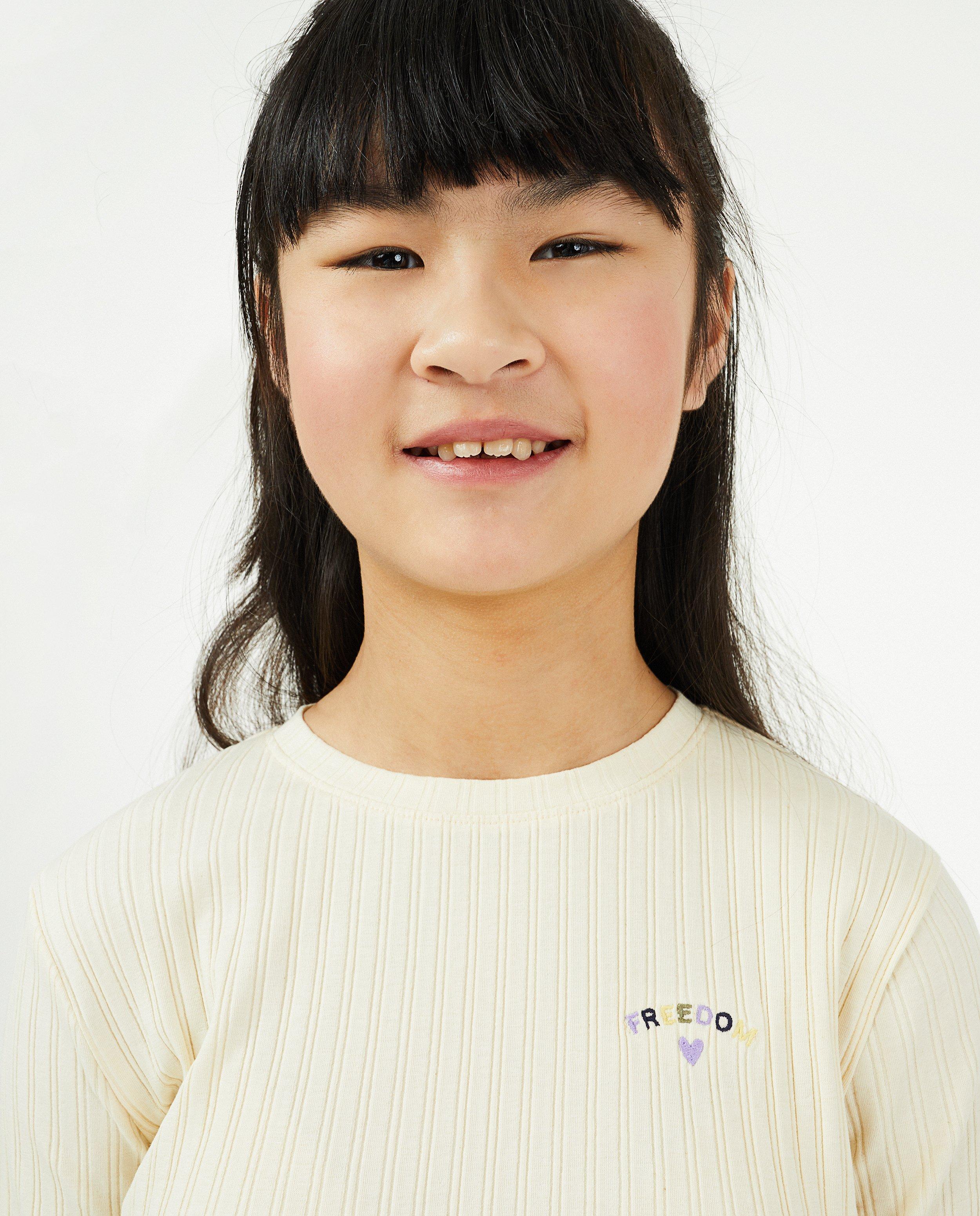T-shirts - Blauwe longsleeve met rib