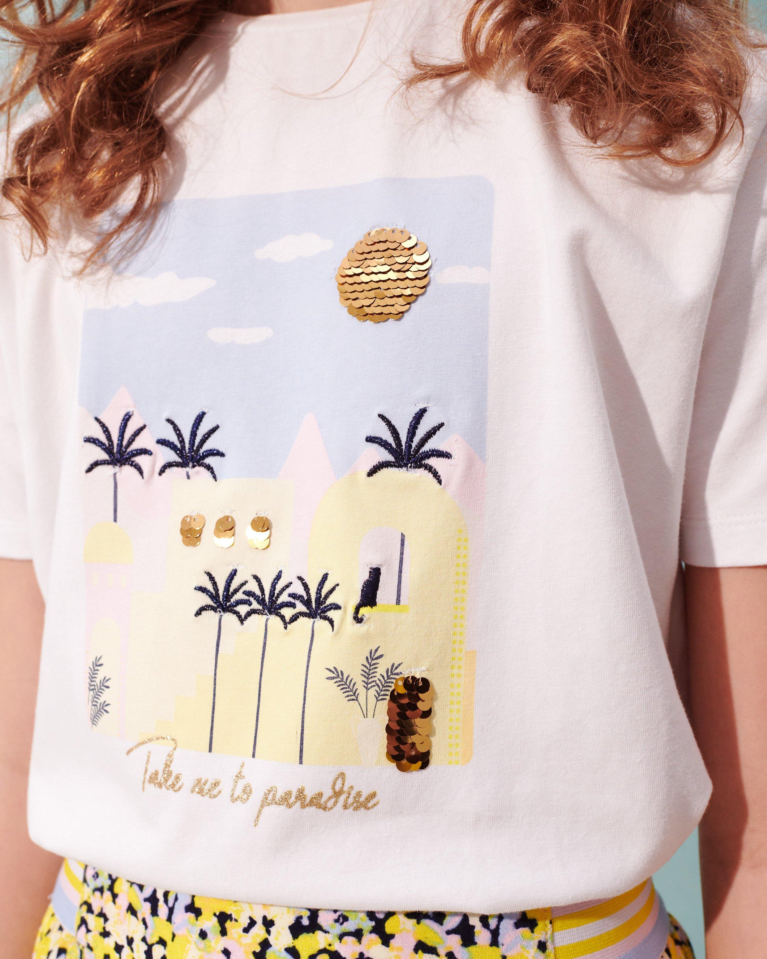 T-shirts - T-shirt blanc à imprimé Communion