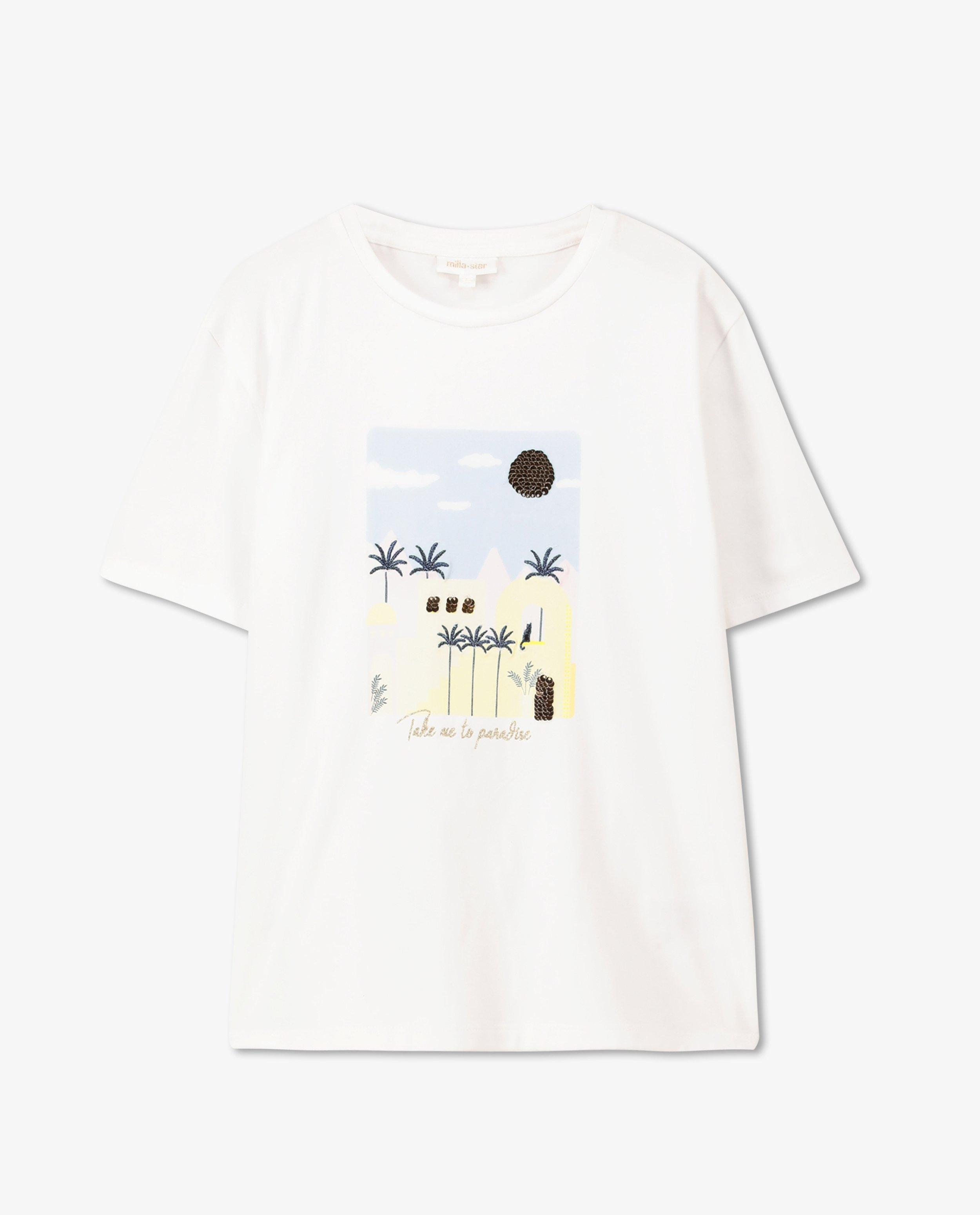 T-shirts - T-shirt blanc à imprimé Communion