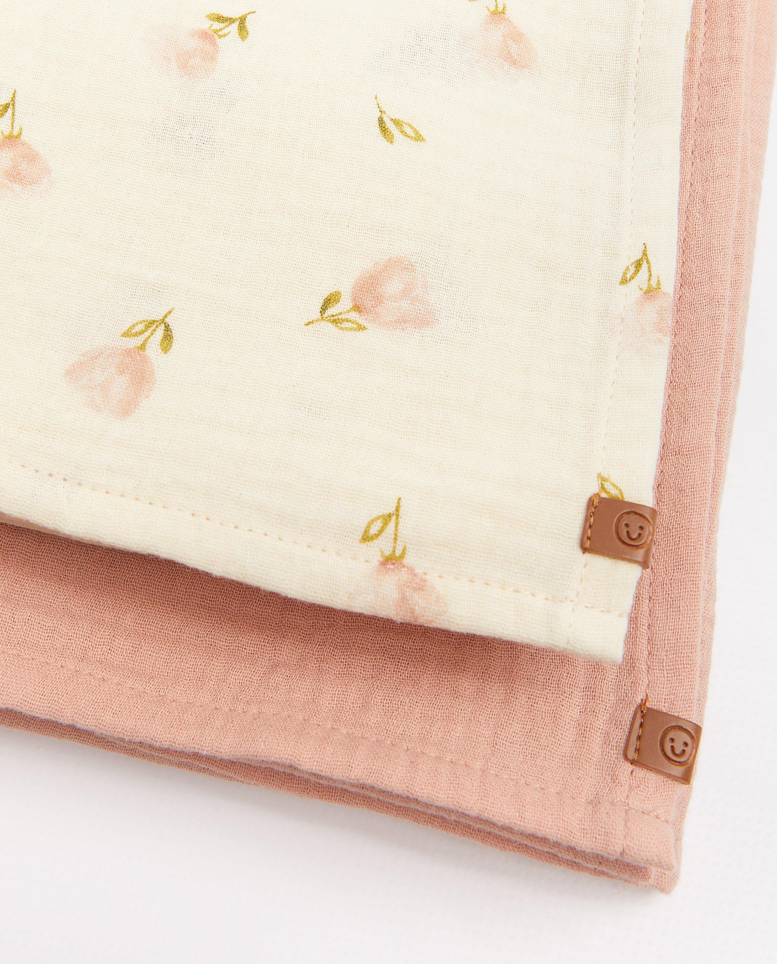 Accessoires pour bébés - Lot de 2 serviettes en tétra douces