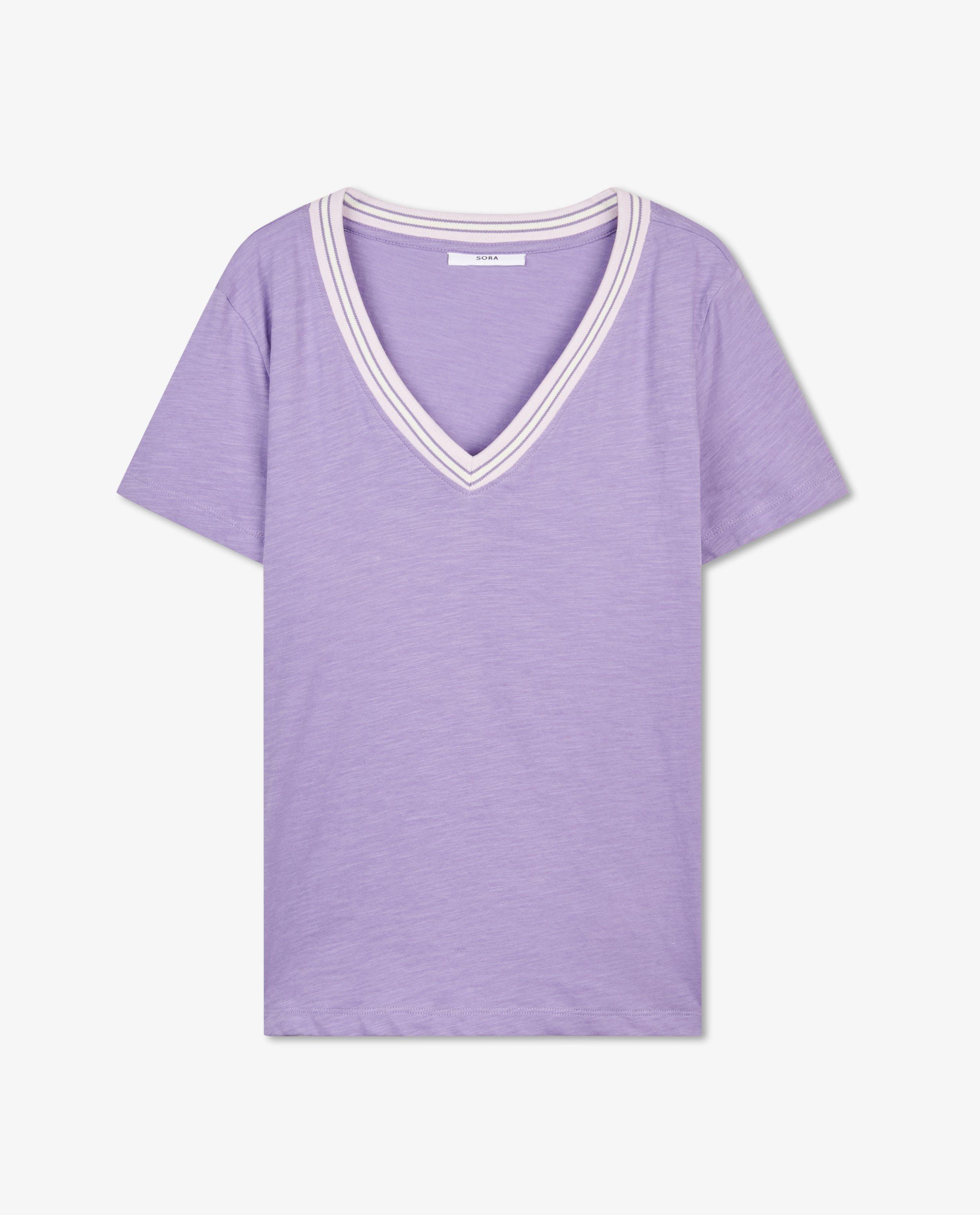 T-shirts - Paars T-shirt met V-hals