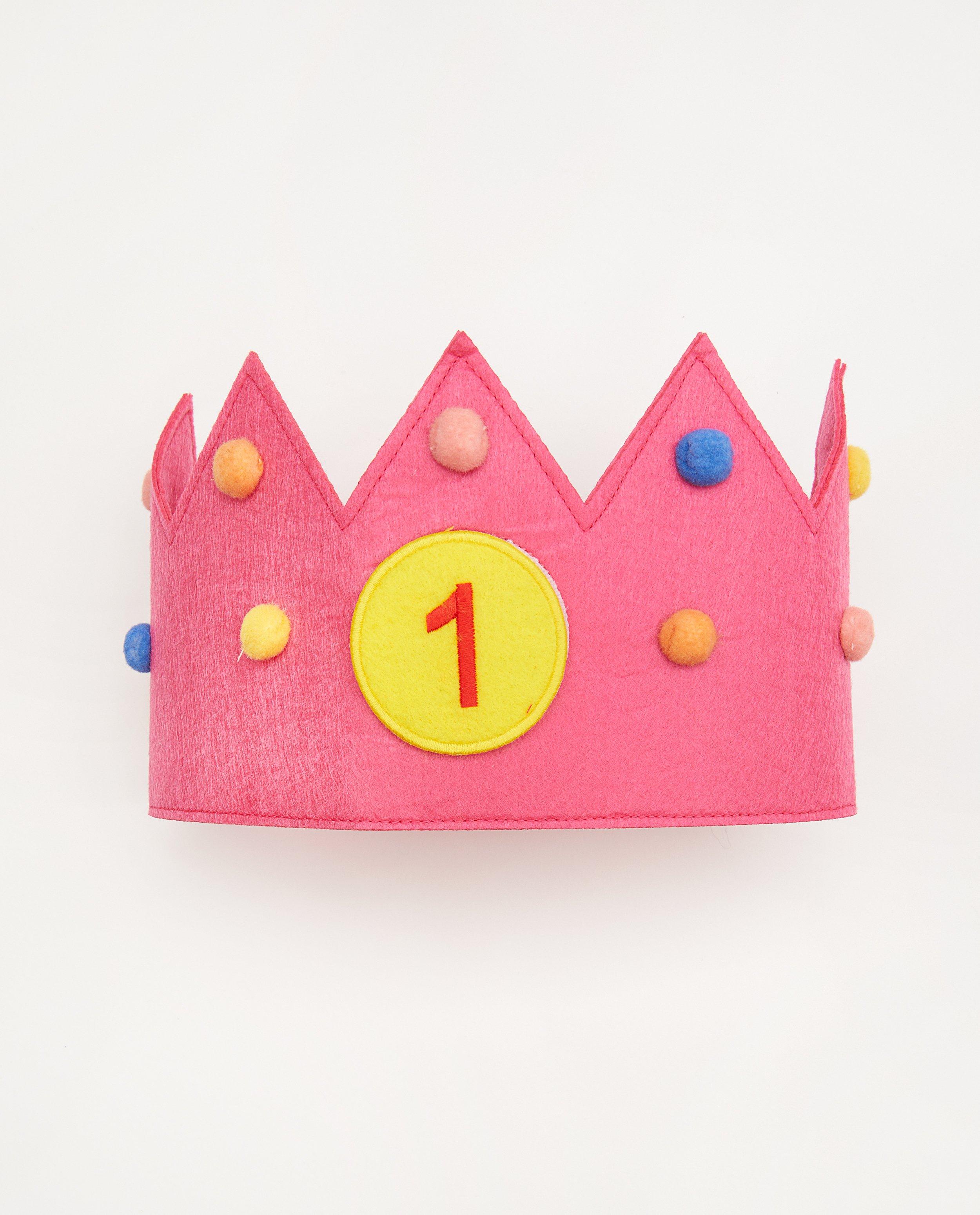 Bonneterie - Couronne d’anniversaire rose, 1-8 ans
