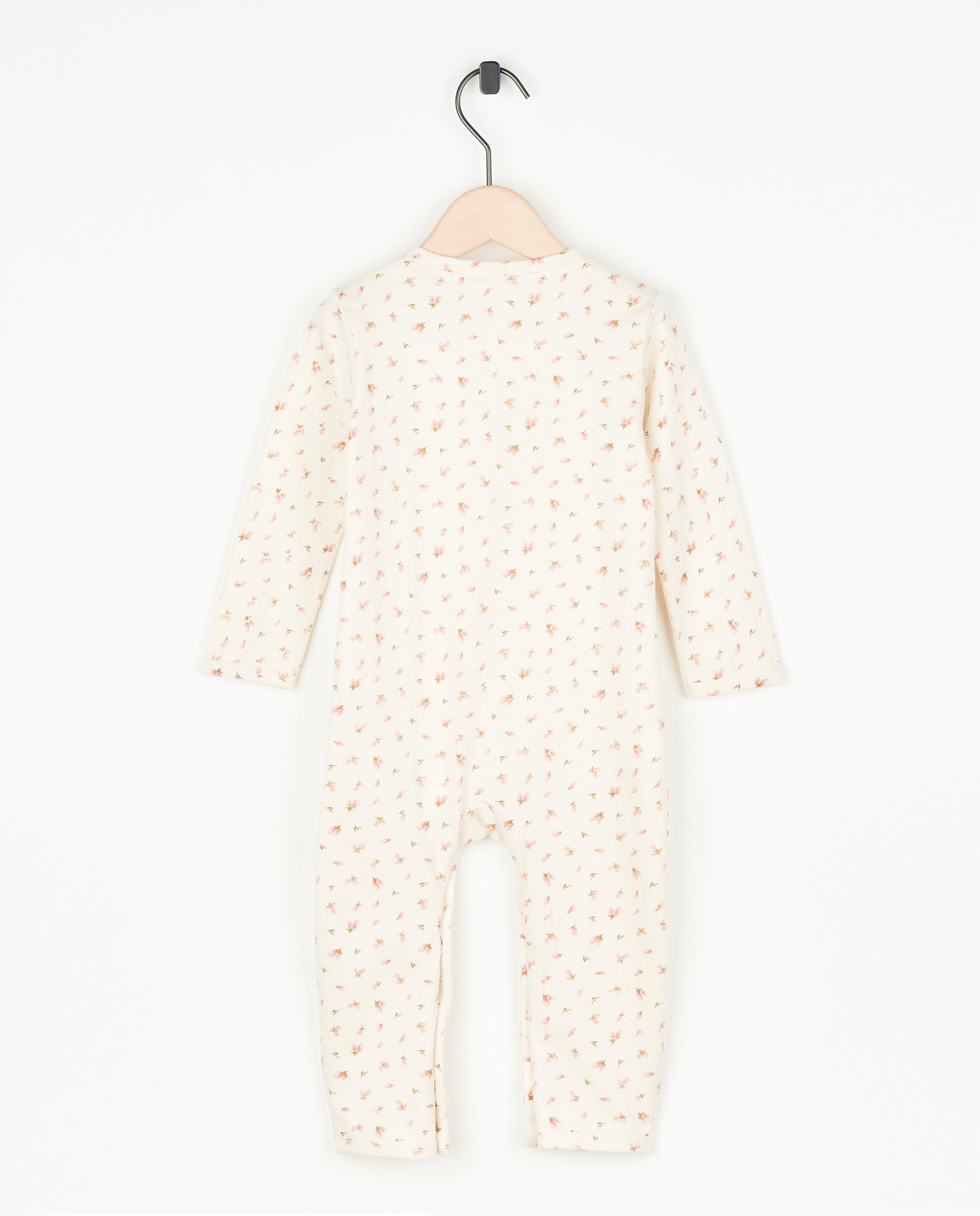 Nachtkleding - Ecru pyjama met bloemenprint