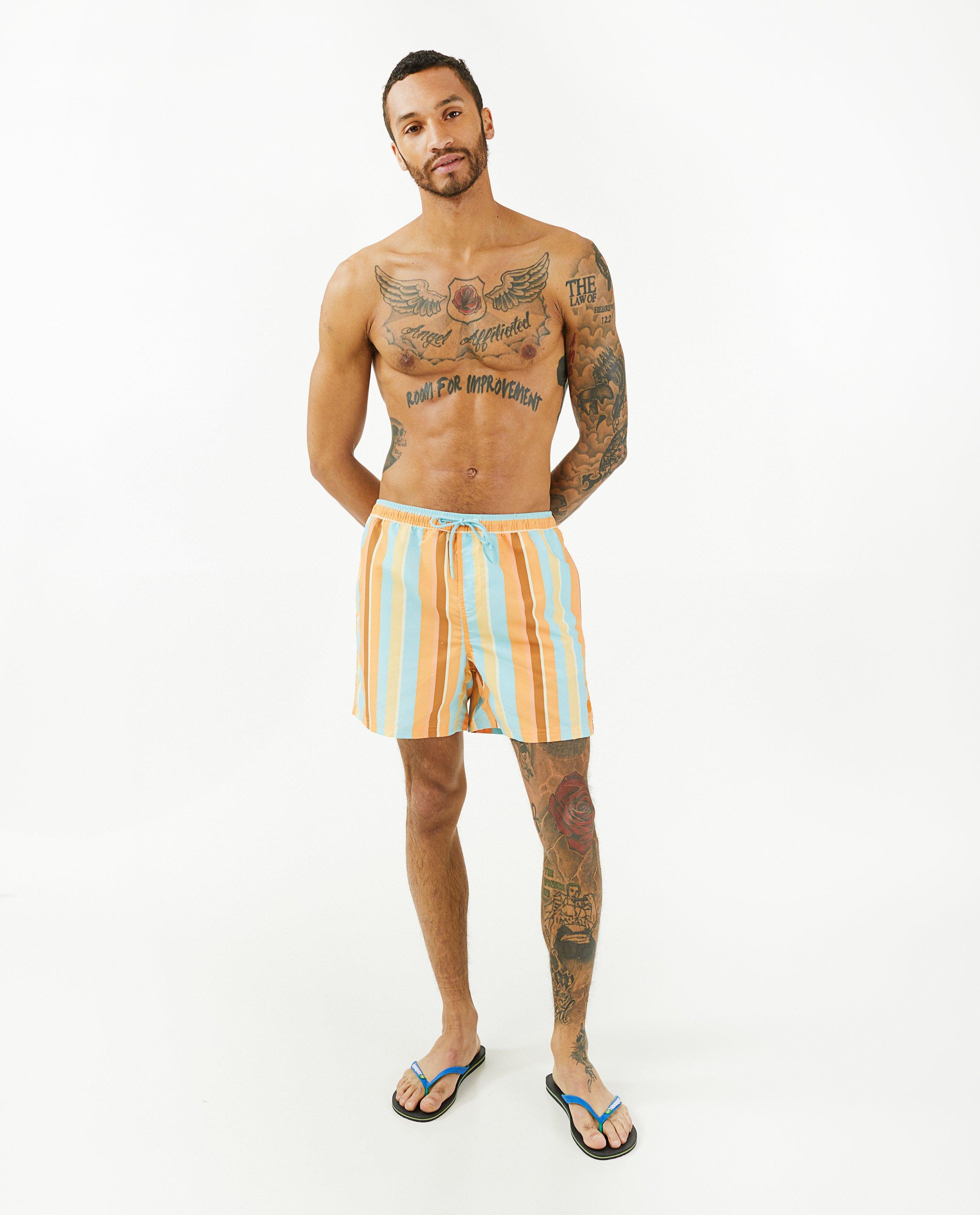 Short de bain rayé, hommes - null - Familystories