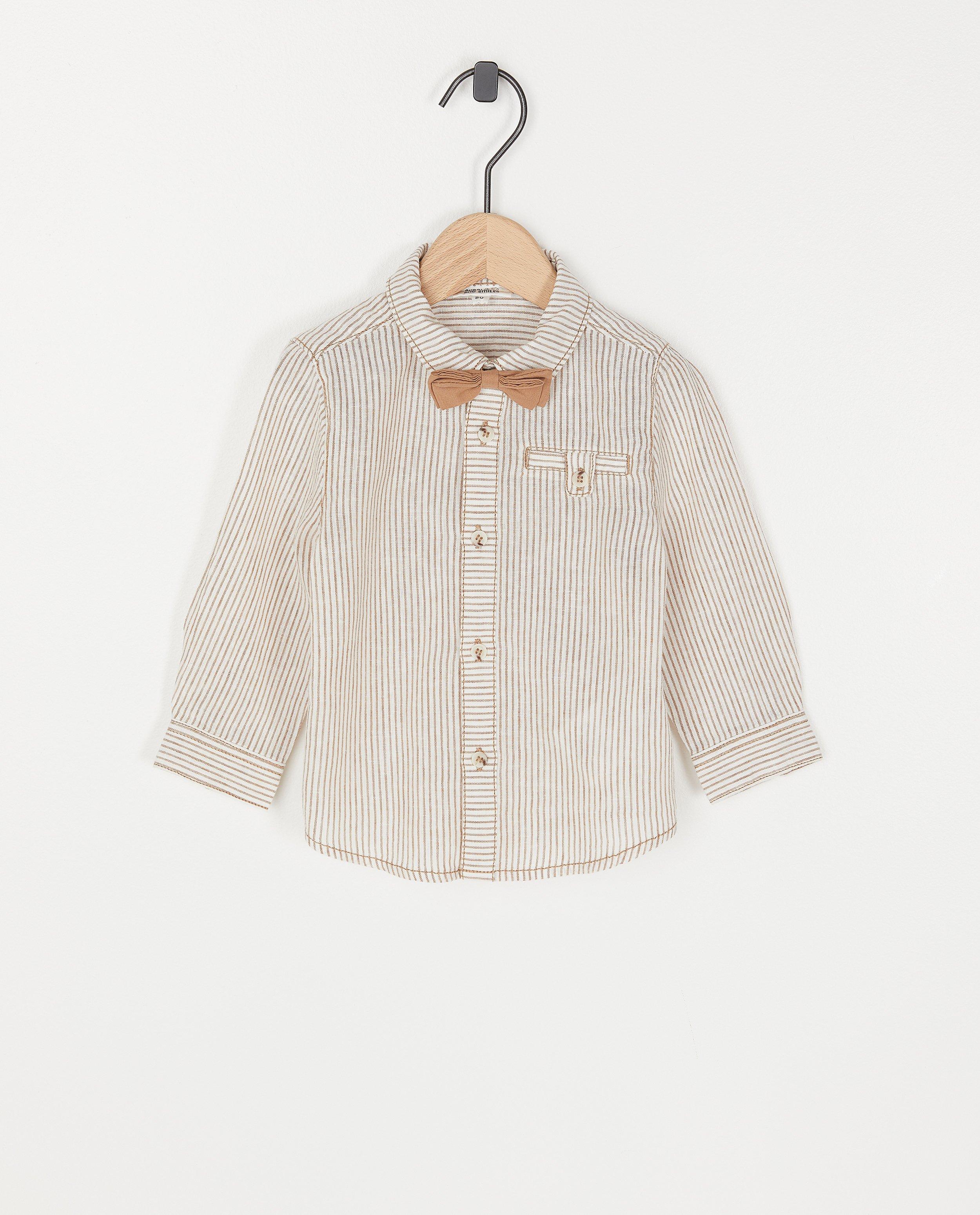 Chemise en lin avec un nœud papillon Fête - null - Cuddles and Smiles