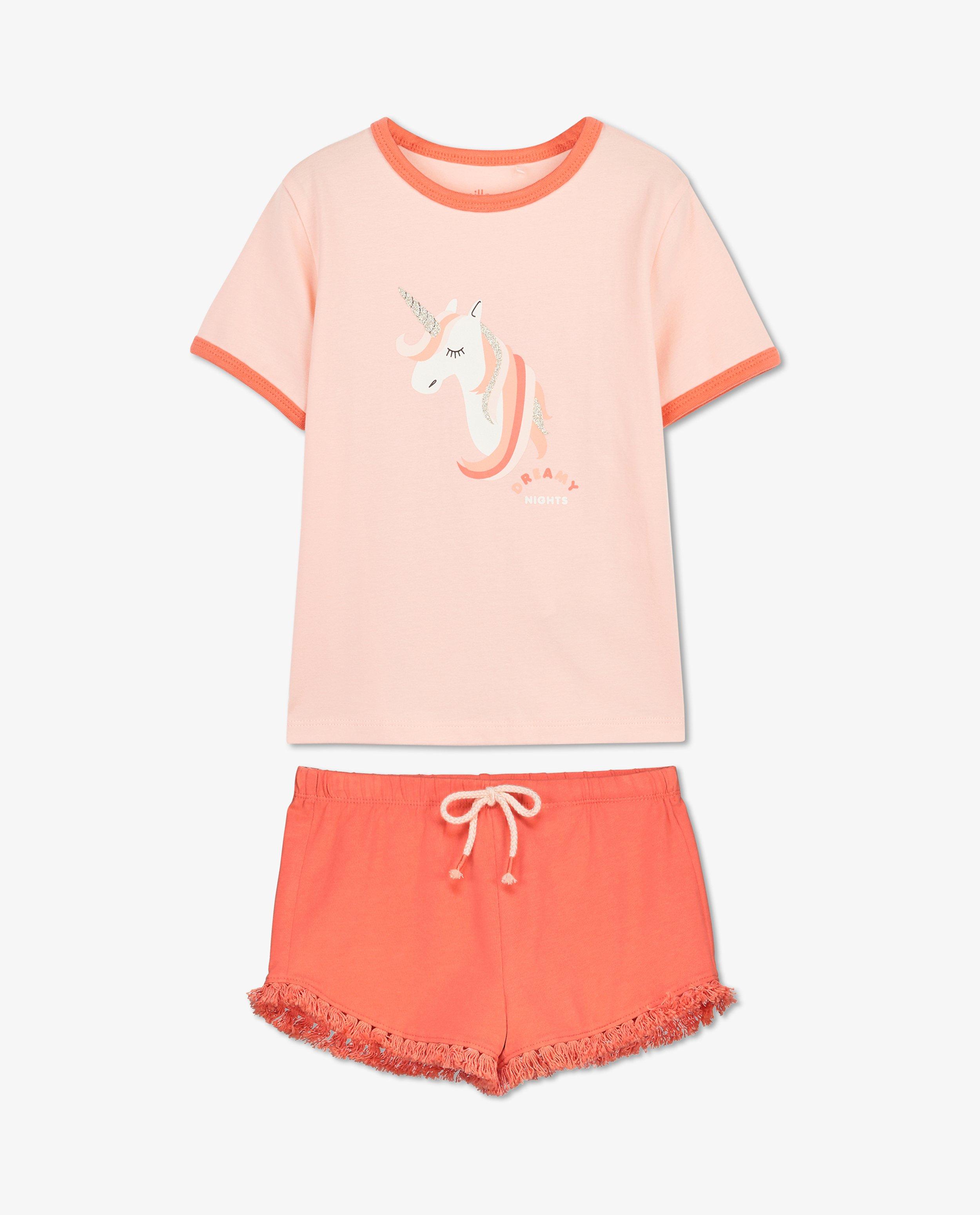 Nachtkleding - Roze pyjama met eenhoorn