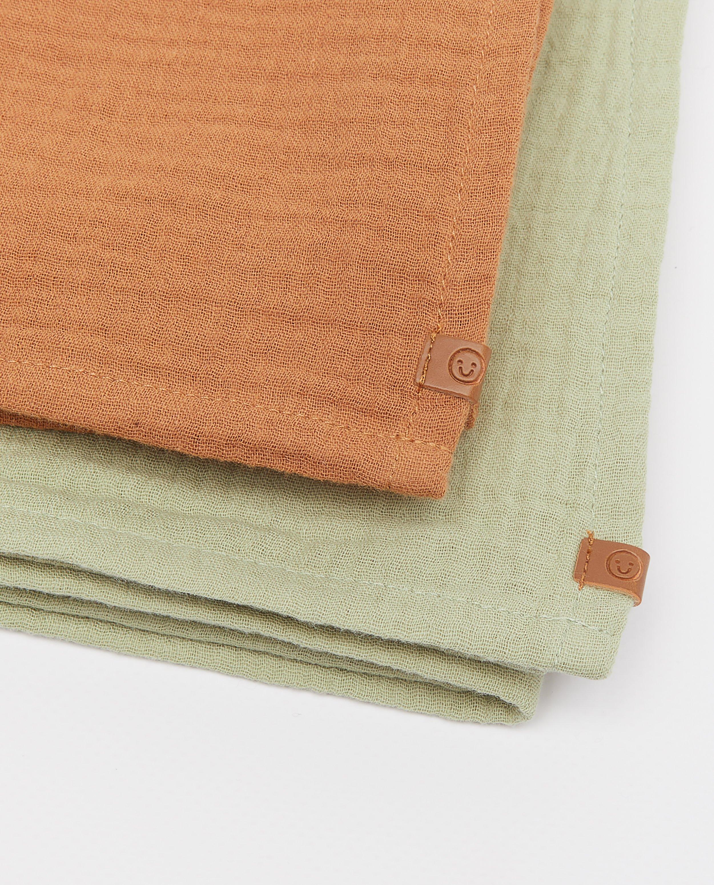 Accessoires pour bébés - Lot de 2 serviettes en tétra douces