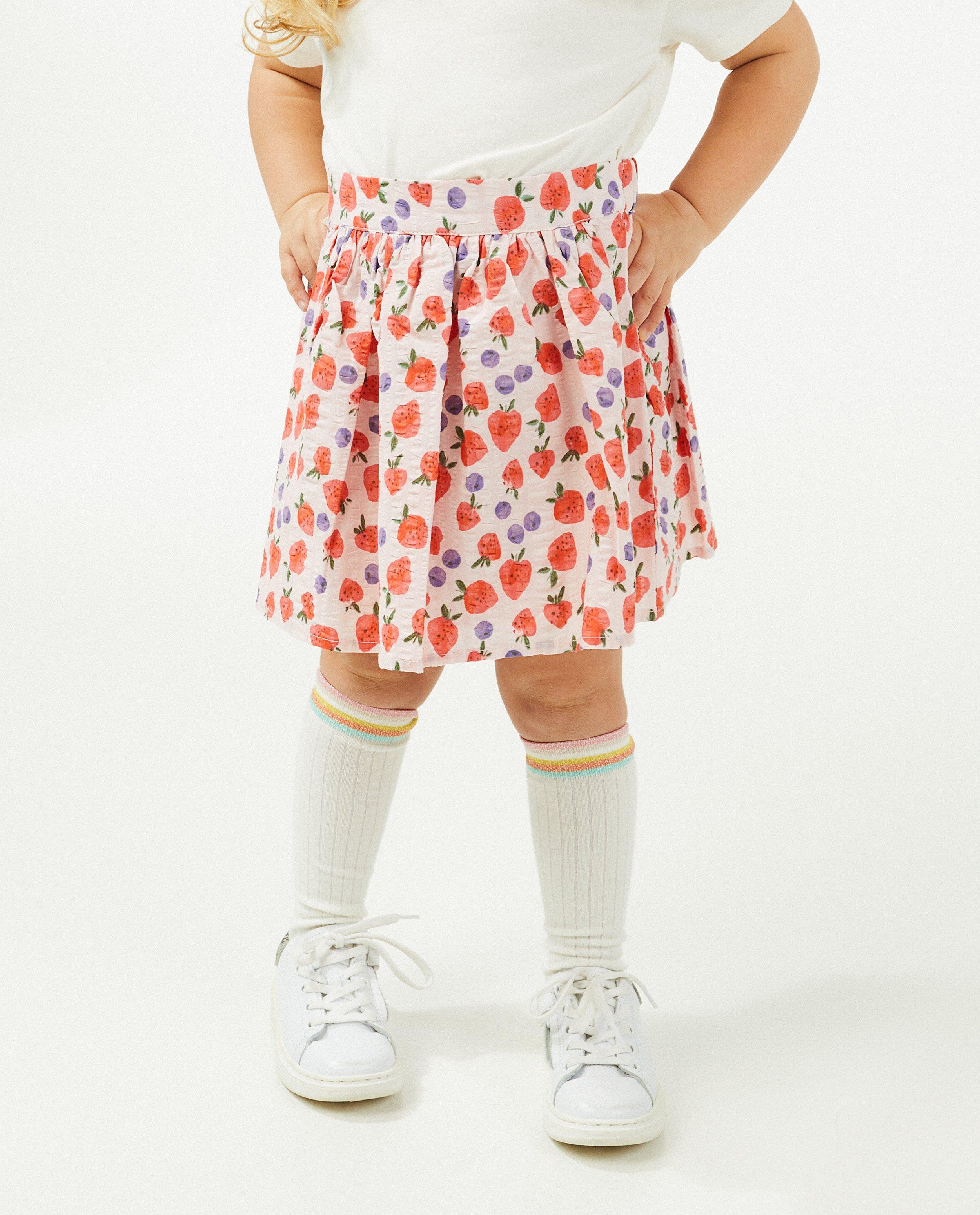 Rokken - Roze rok met fruitprint