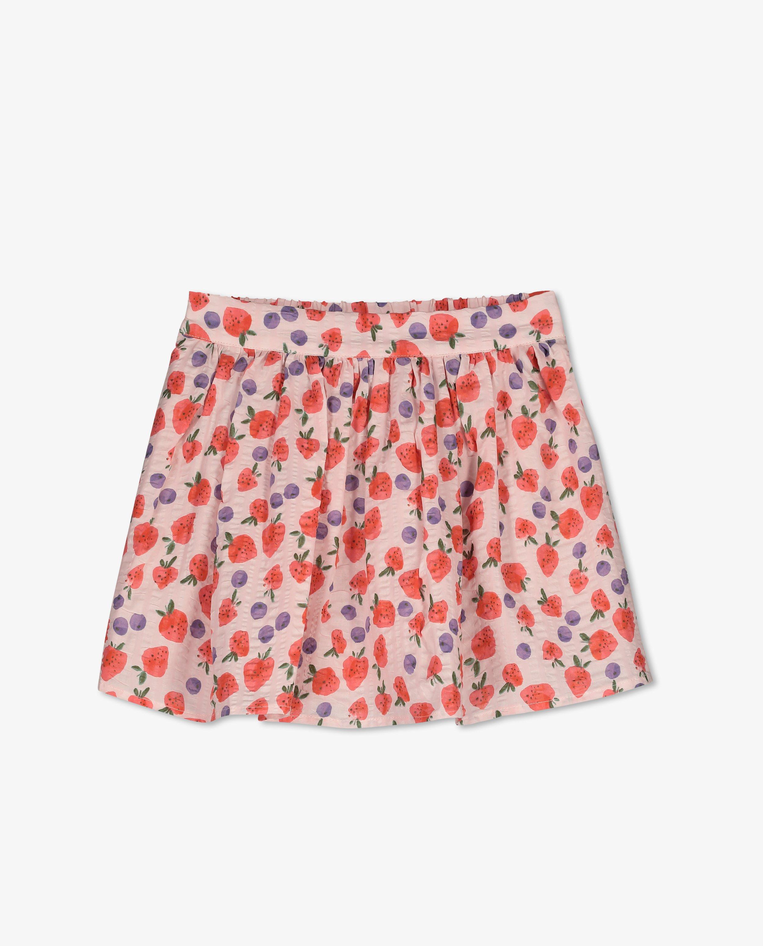 Rokken - Roze rok met fruitprint