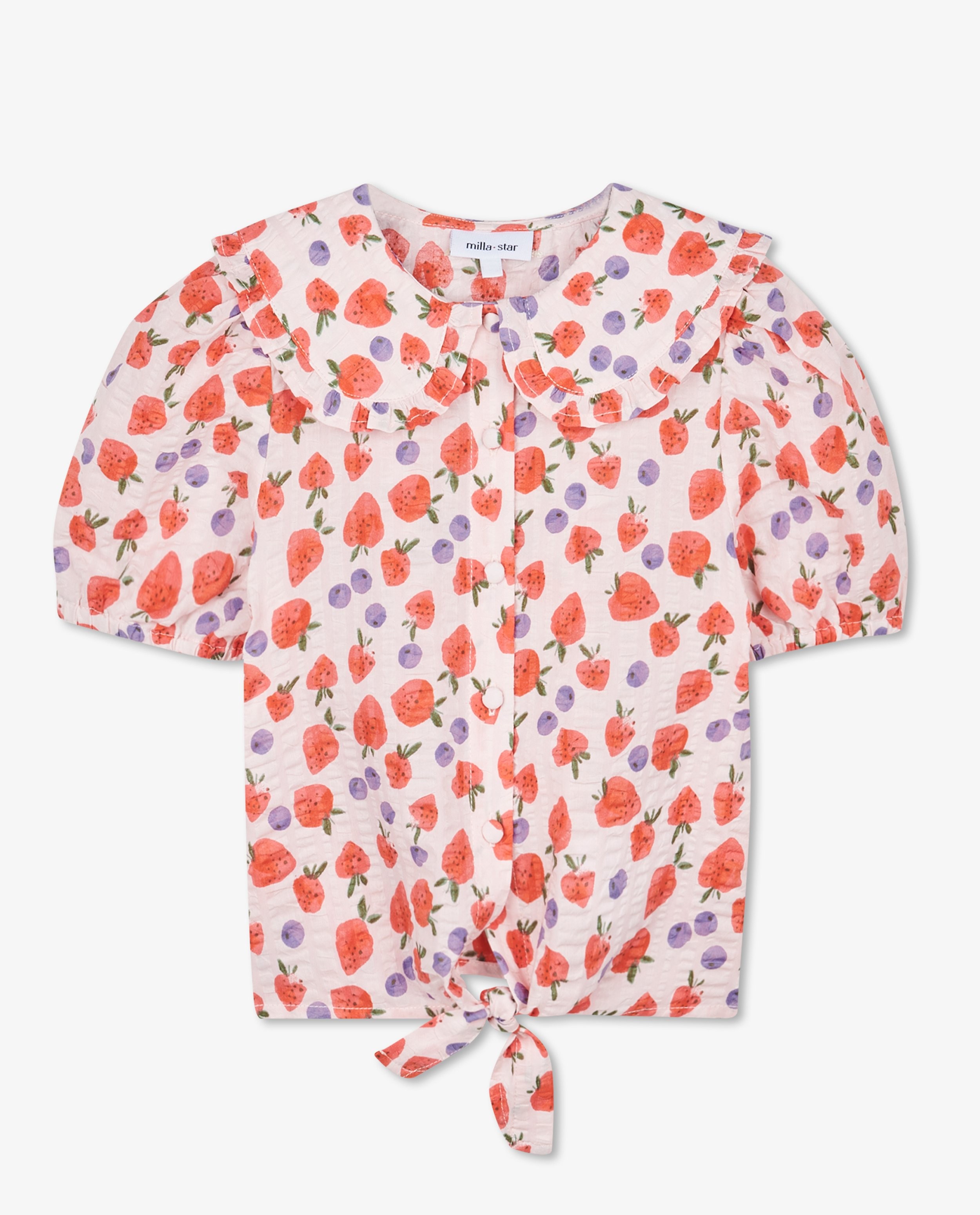 Chemises - Chemisier rose à fraises et baies