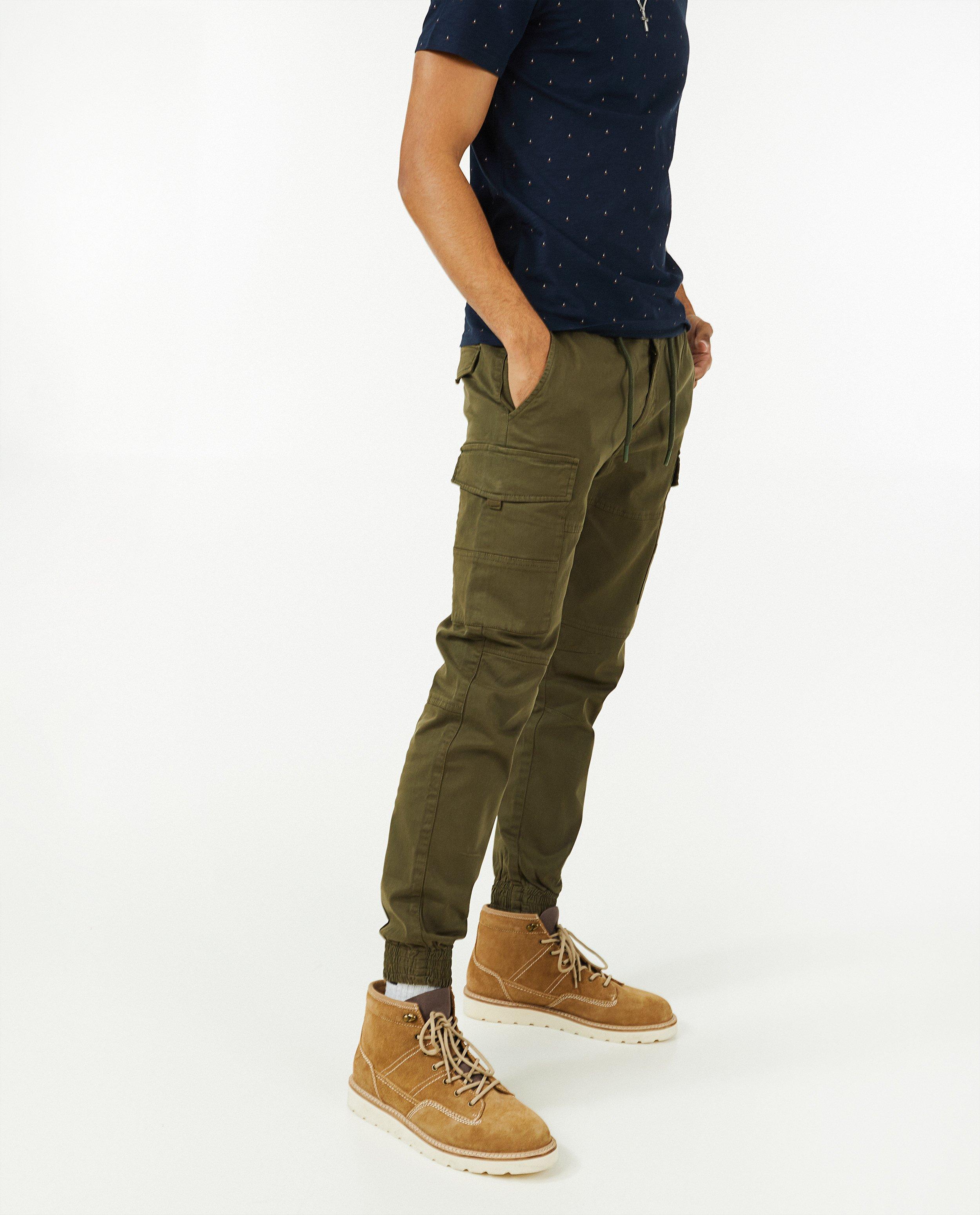 Broeken - Beige cargo broek