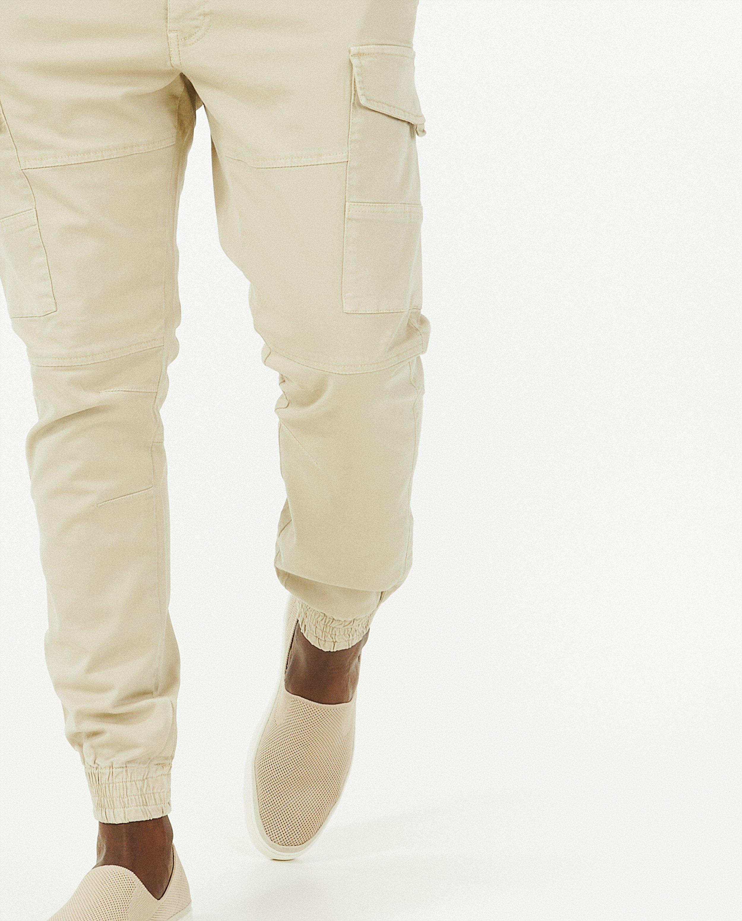 Broeken - Beige cargo broek