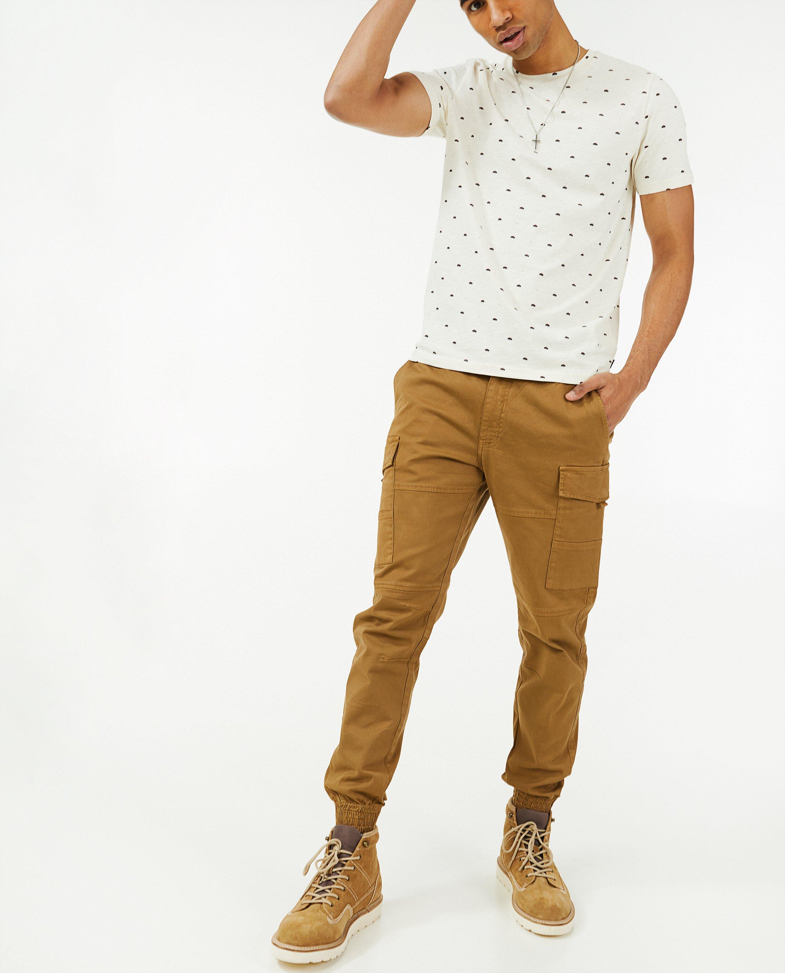 Pantalons - Pantalon cargo beige