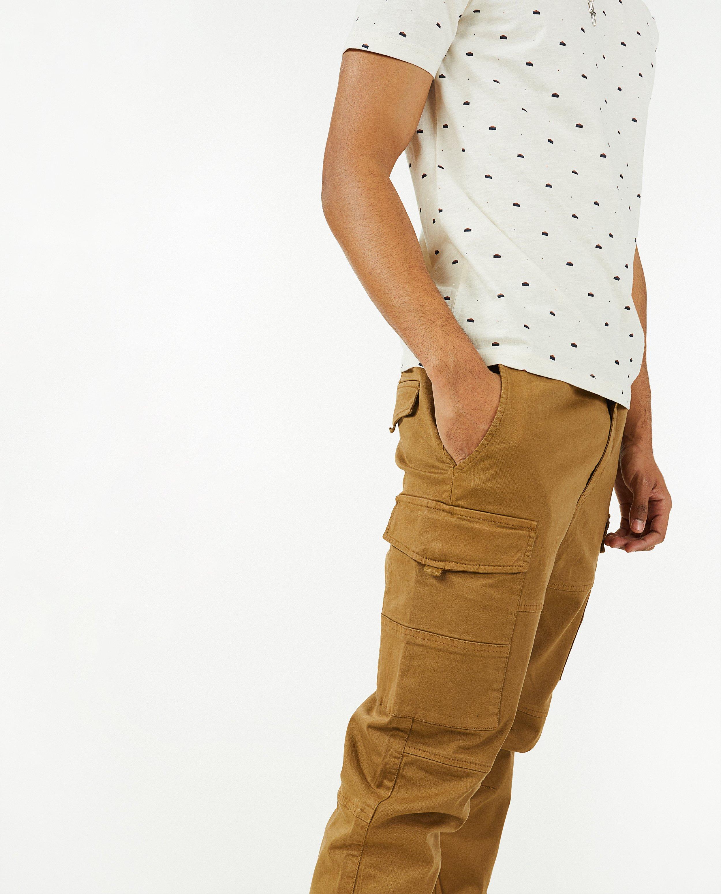 Pantalons - Pantalon cargo beige