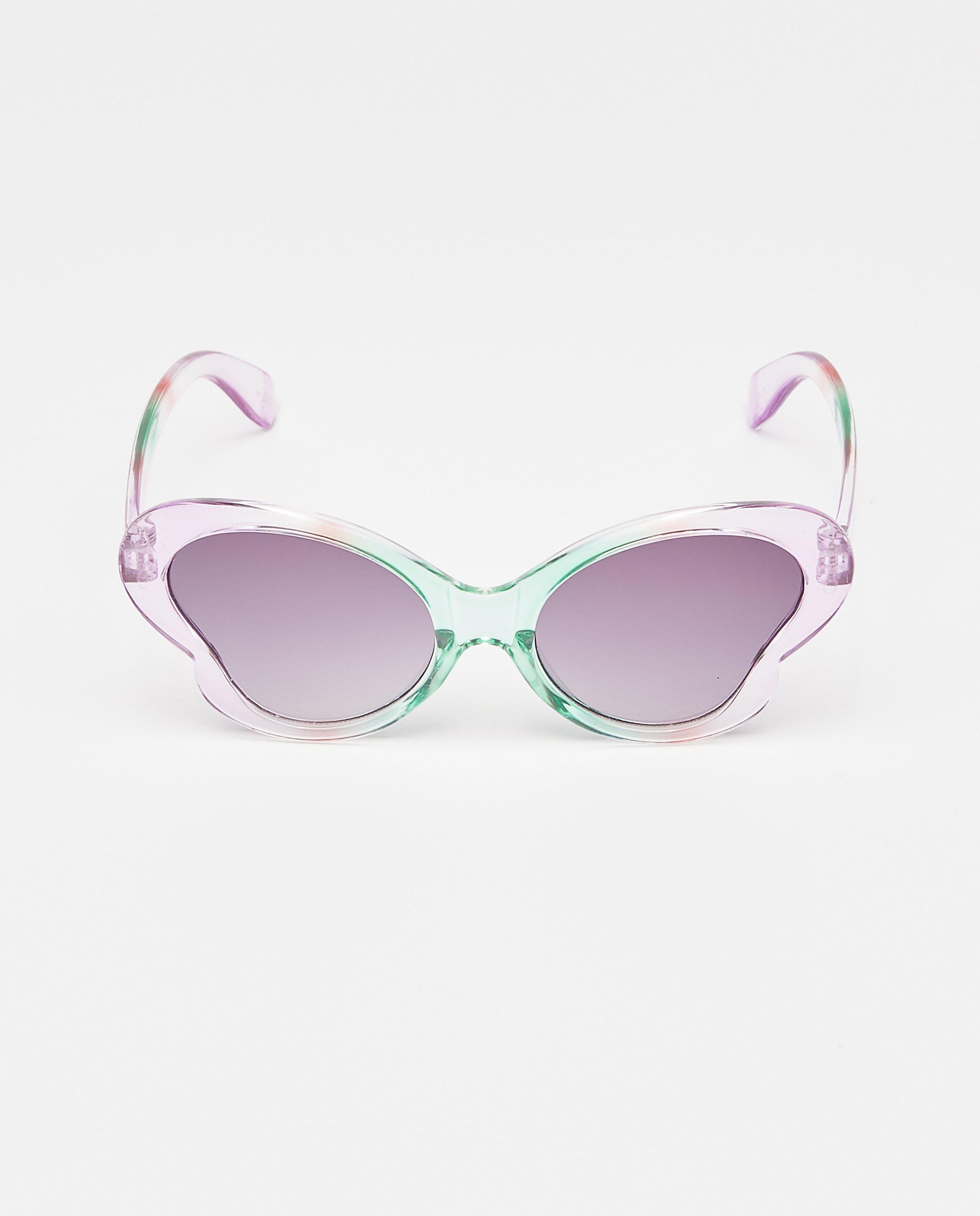 Lunettes de soleil - Lunettes de soleil roses avec un accent vert