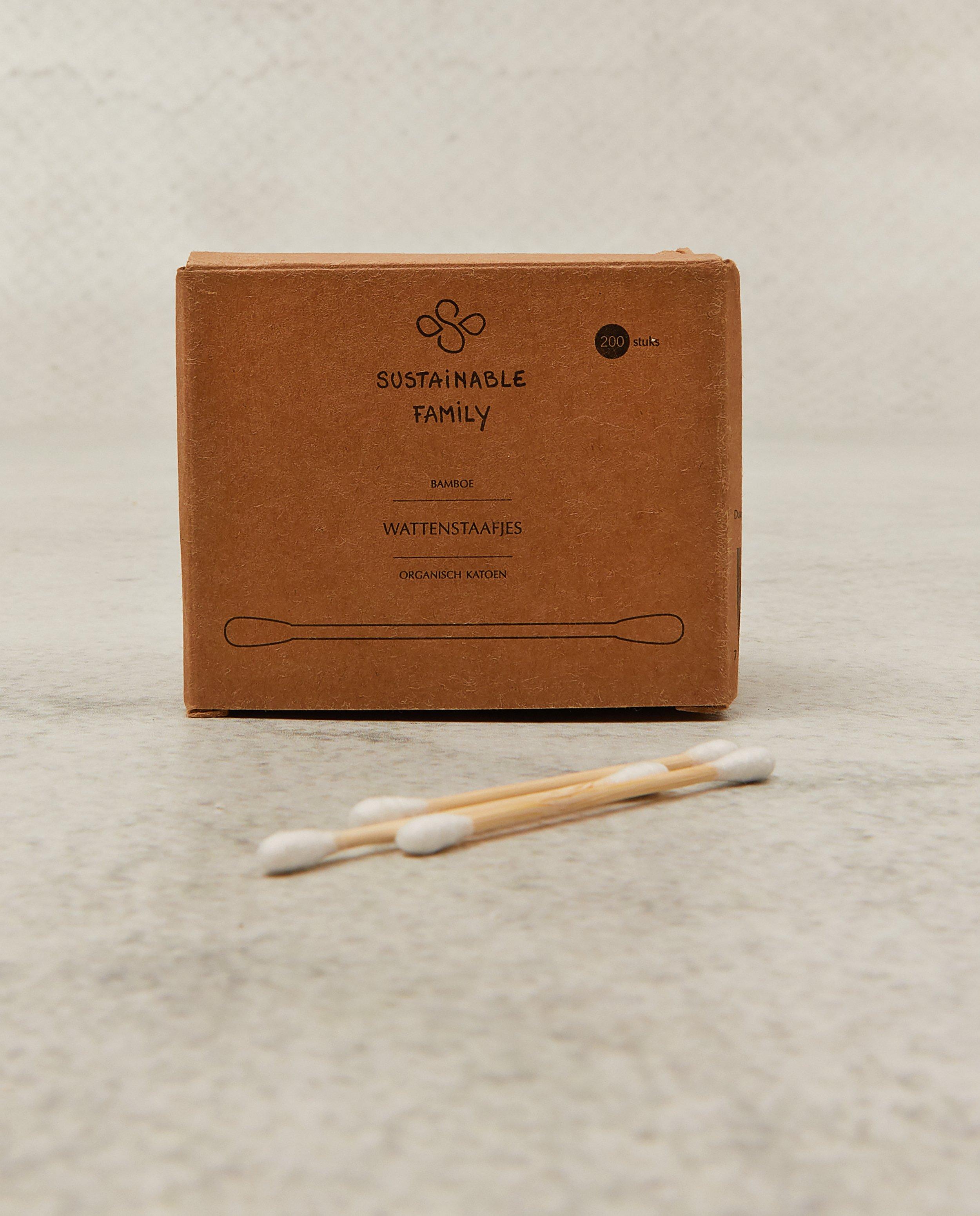 Cotons-tiges en bambou Sustainable Family - 200 pièces - JBC