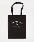 Handtassen - Zwarte tote bag met print