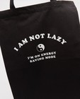 Handtassen - Zwarte tote bag met print