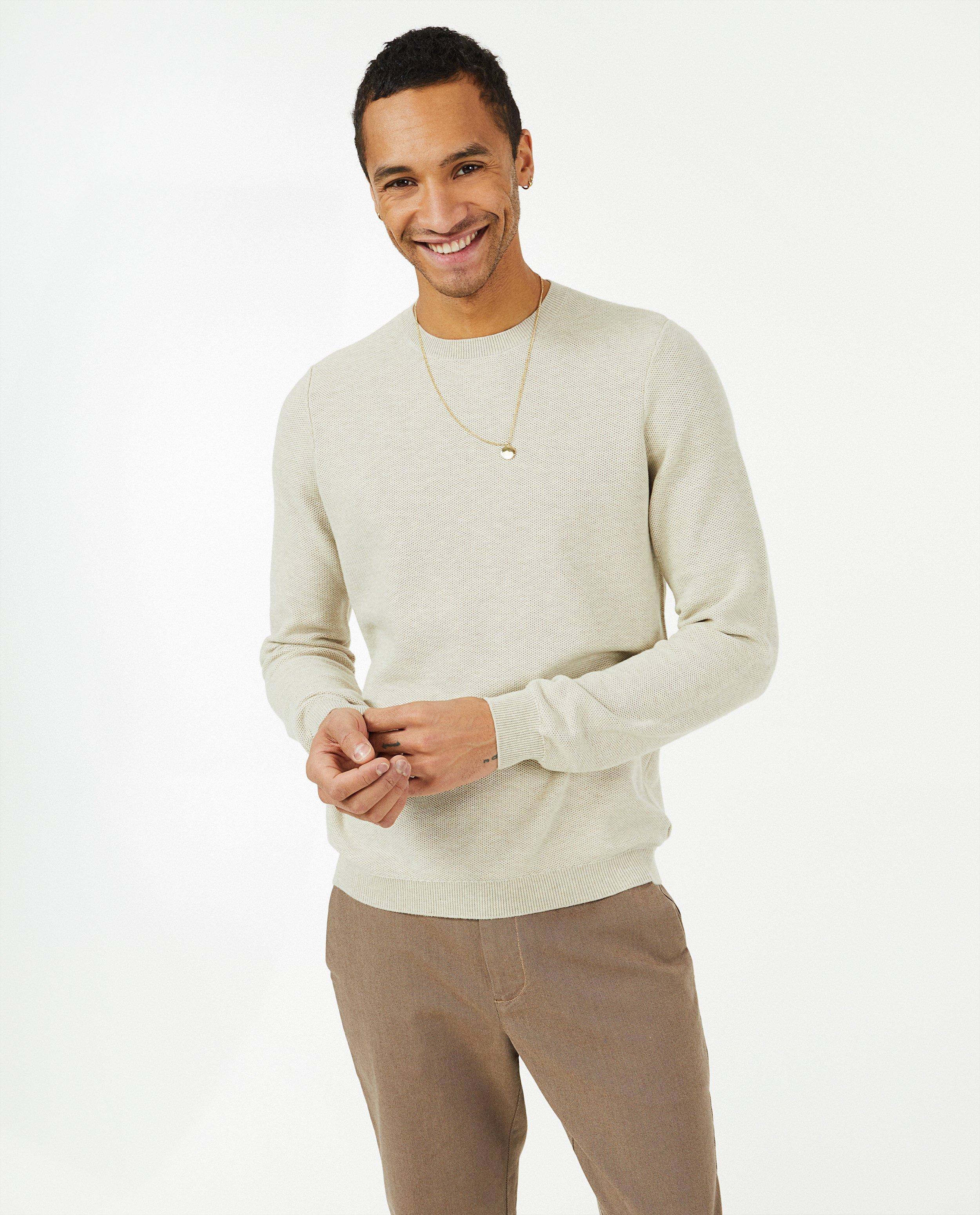 Truien - Beige trui met reliëf