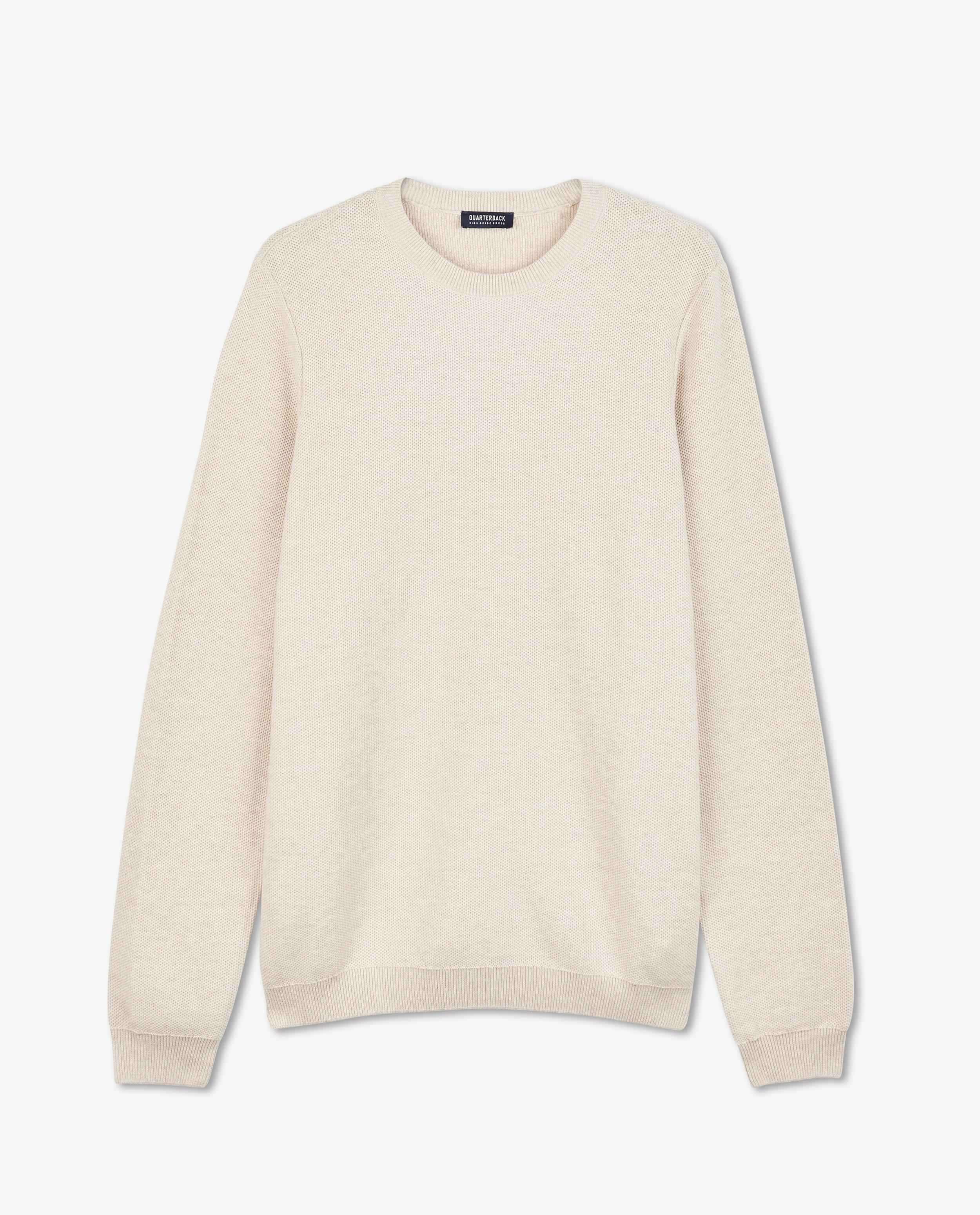 Truien - Beige trui met reliëf