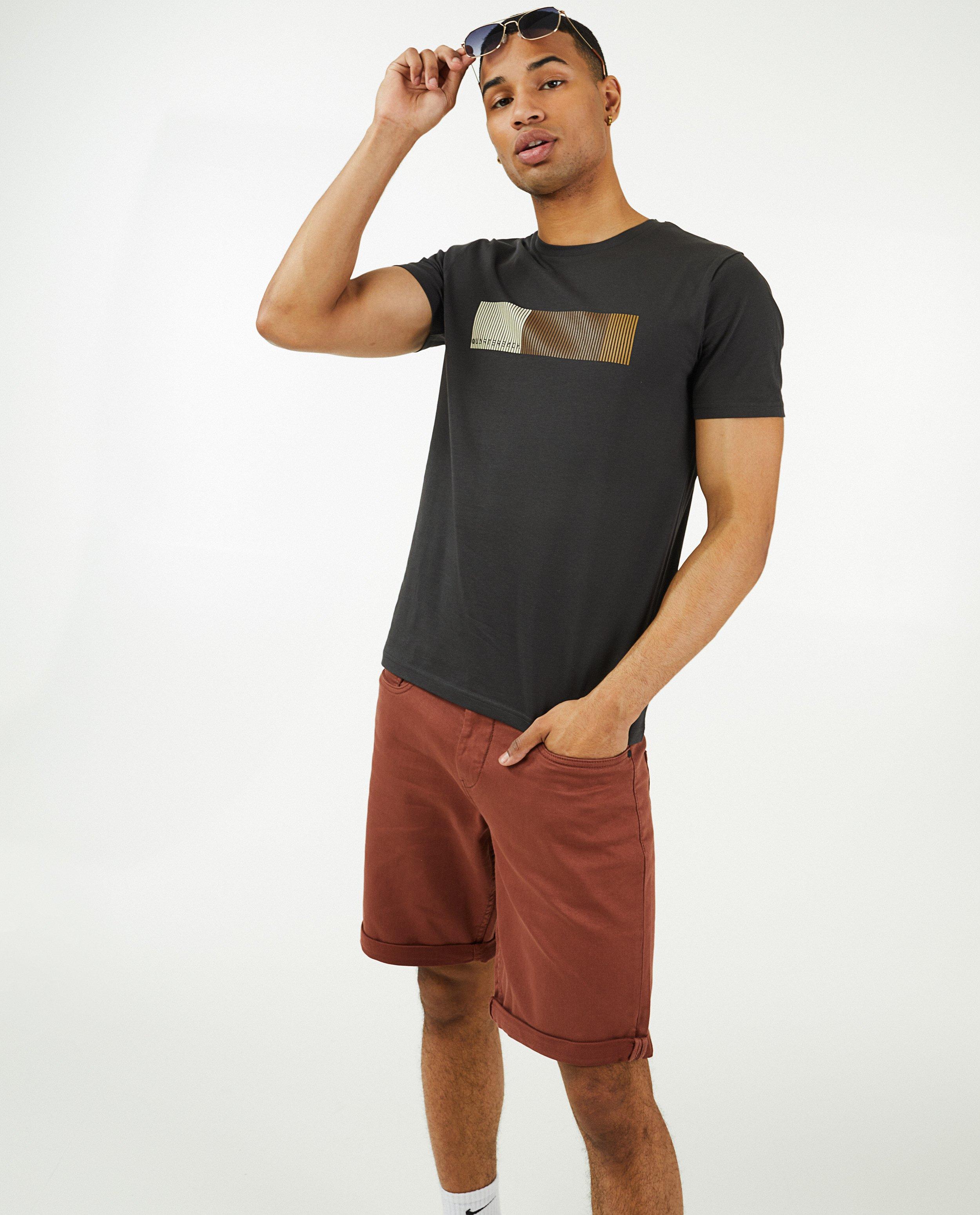 Saliegroene short met slim fit - null - Quarterback
