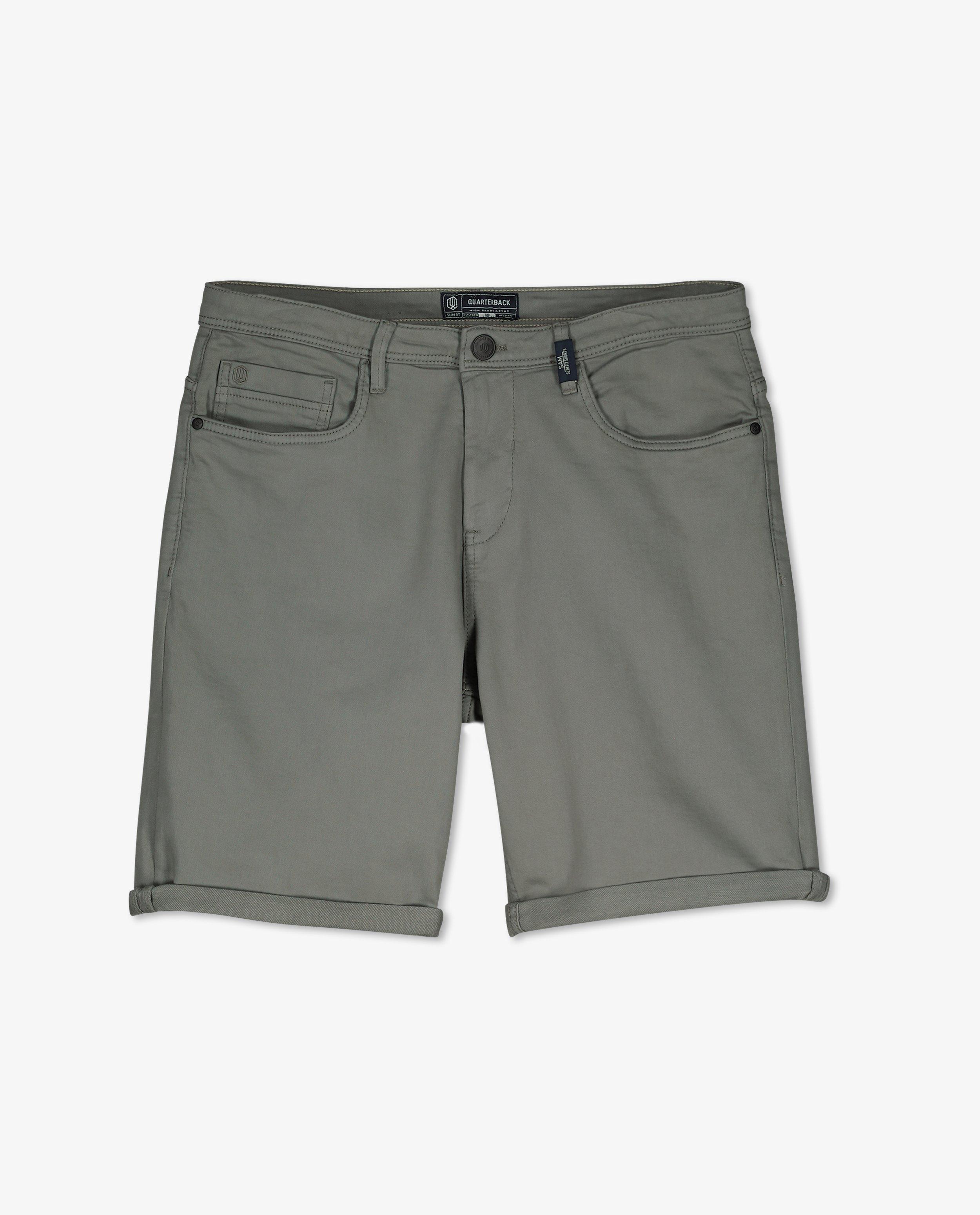 Shorten - Saliegroene short met slim fit