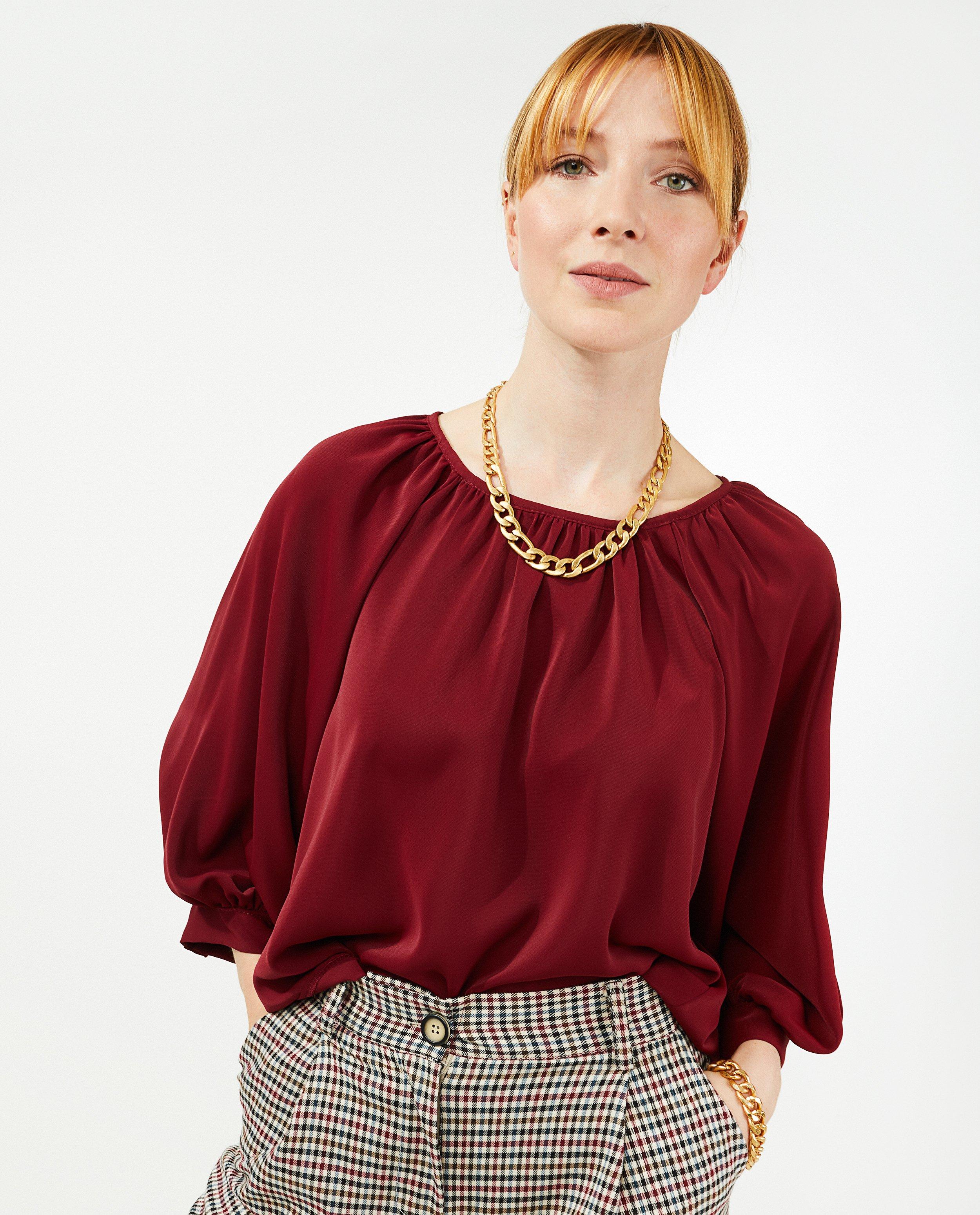 Bordeaux blouse Ella Italia - Product Detail - rood - afbeelding nummer 2