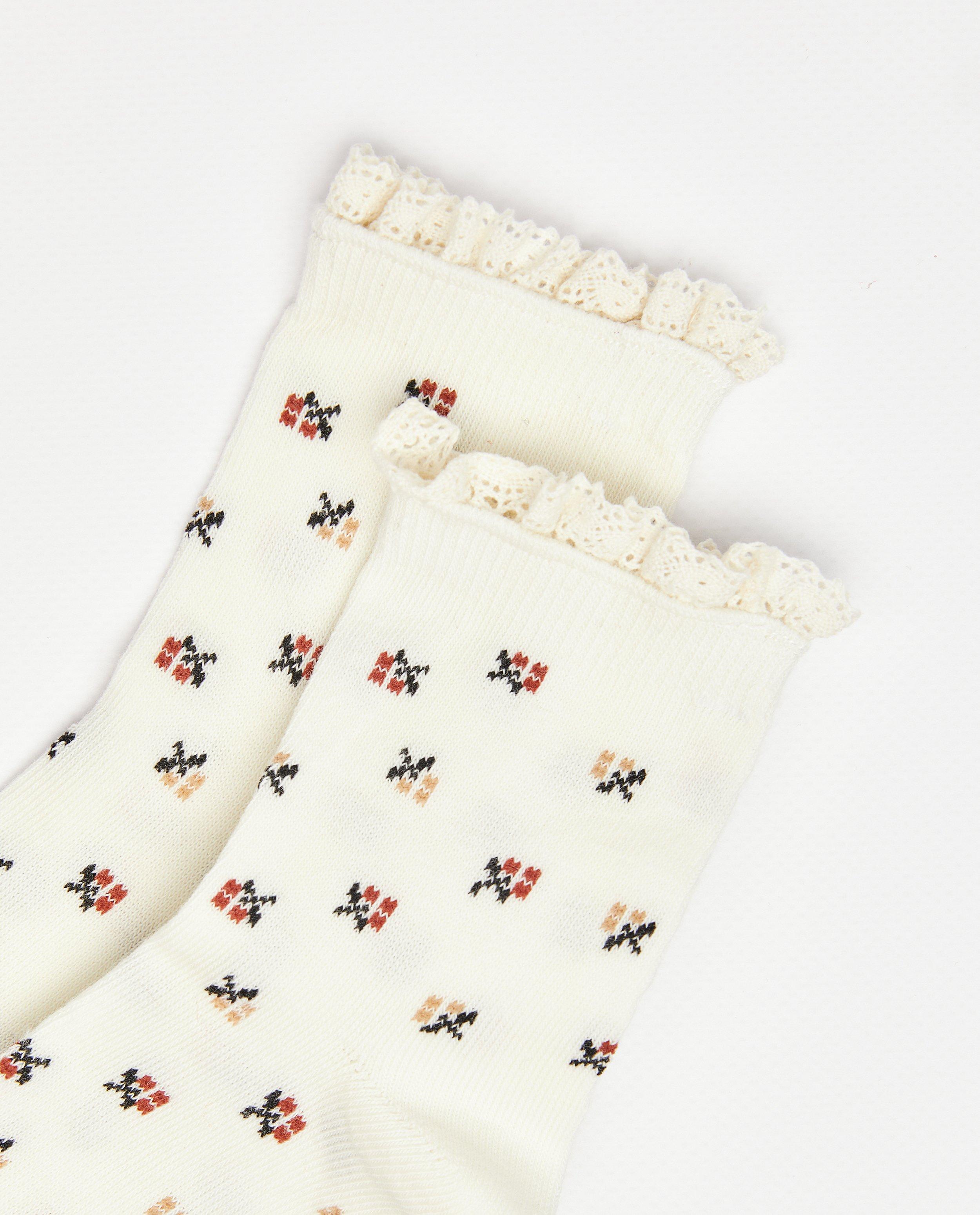 Kousen - Witte kousjes met print Fabeltjeskrant