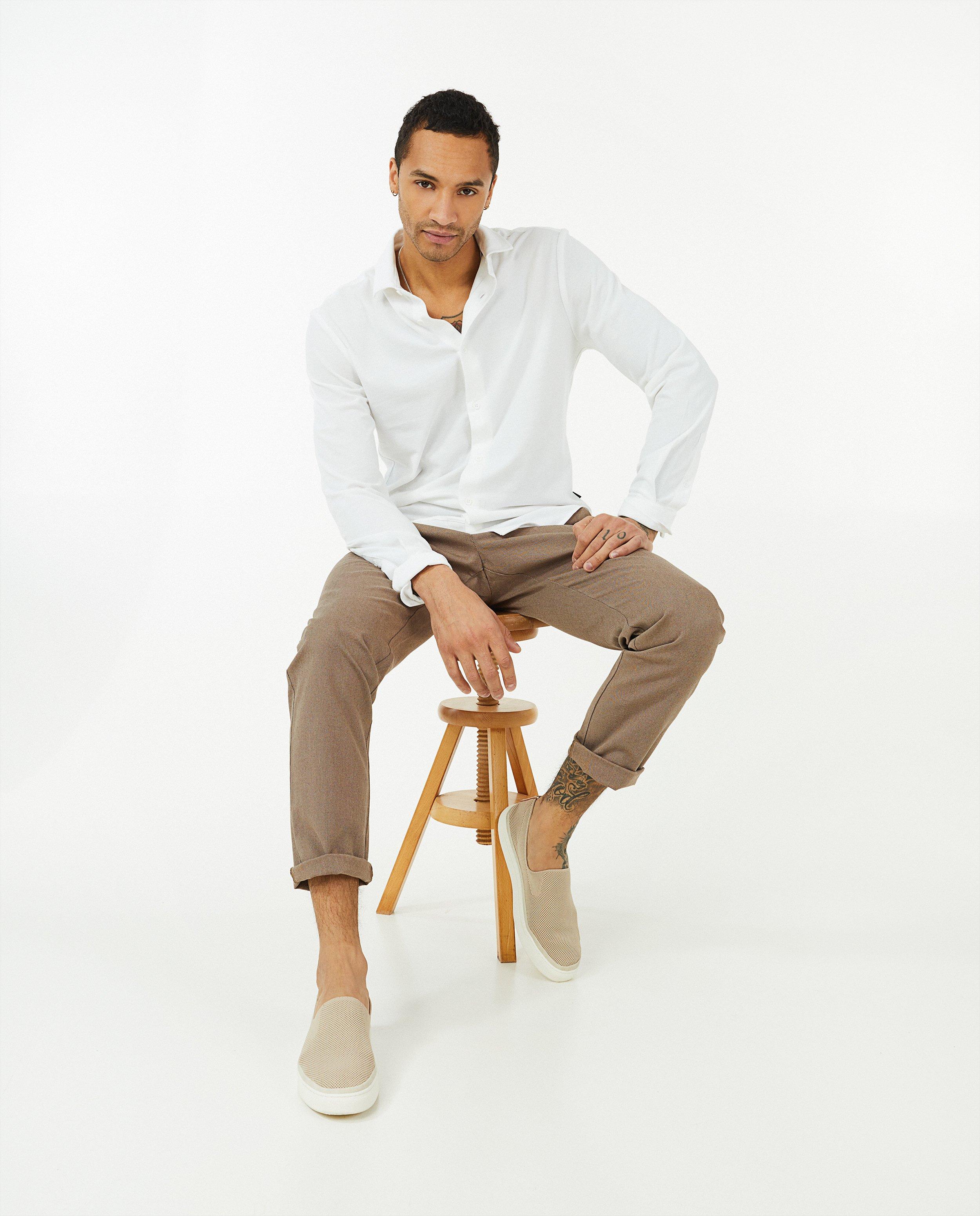 Chino slim fit Matthew met print - Product Detail - bruin - afbeelding nummer 1