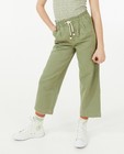 Jeans - Groene culotte met elastische tailleboord
