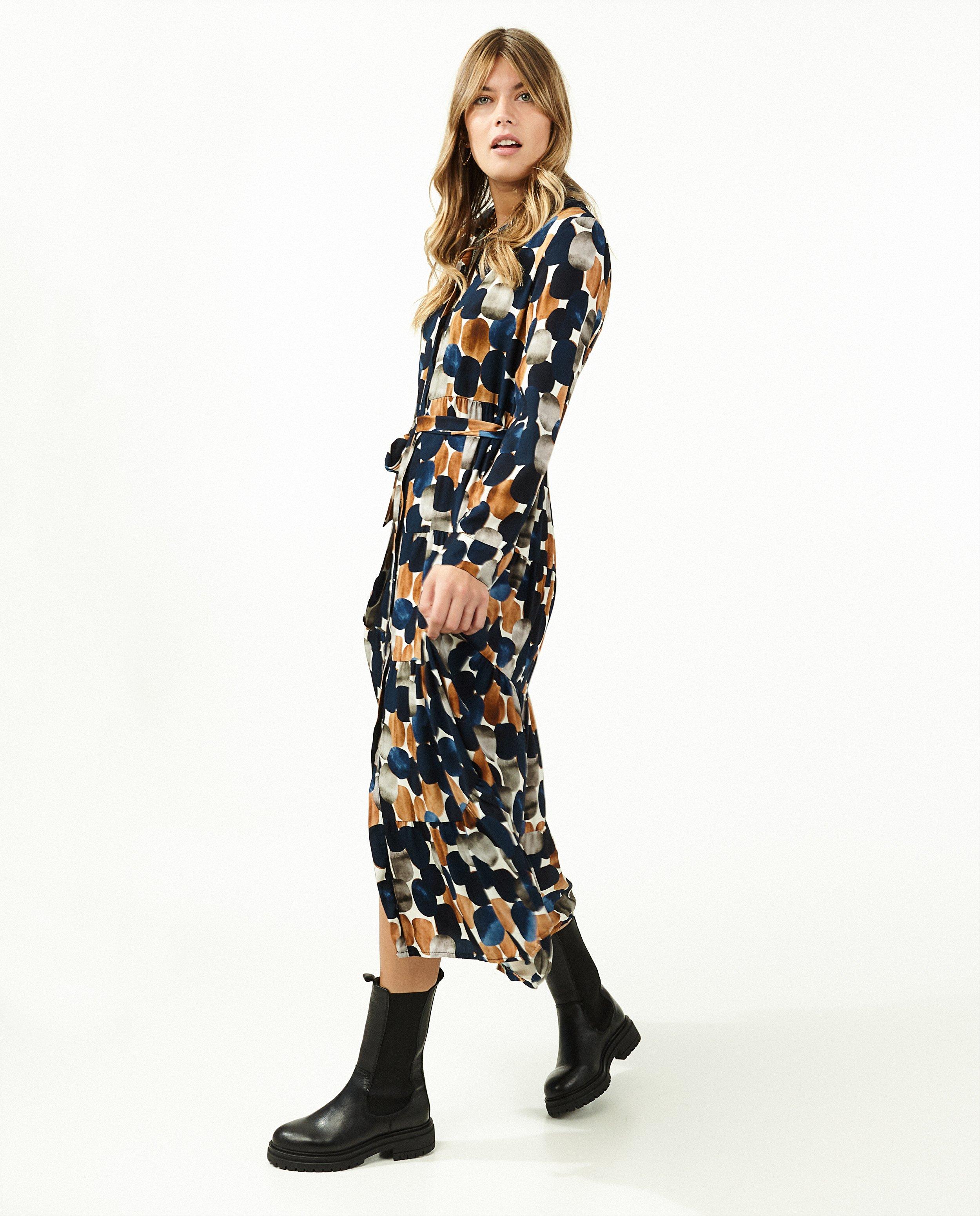 Robes - Robe à imprimé à pois bleus