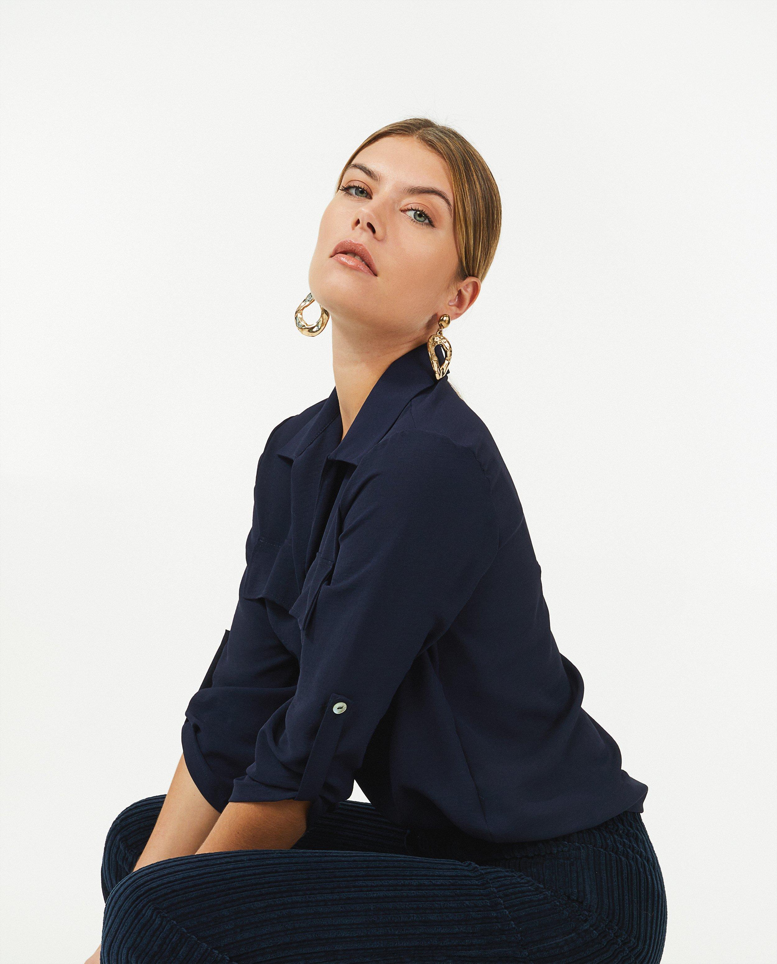 Donkerblauwe blouse Ella Italia - Product Detail - donkerblauw - afbeelding nummer 1