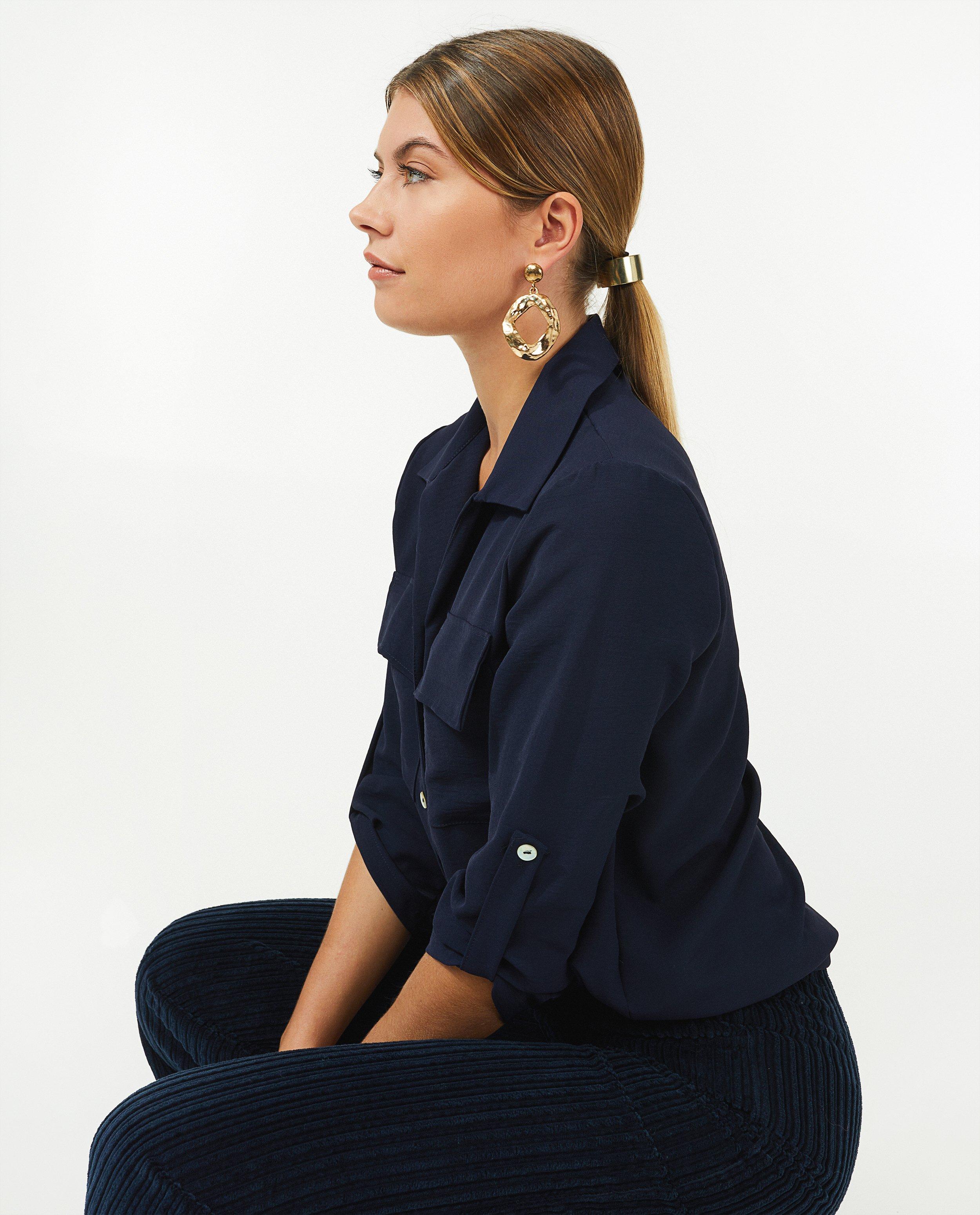 Donkerblauwe blouse Ella Italia - Product Detail - donkerblauw - afbeelding nummer 4