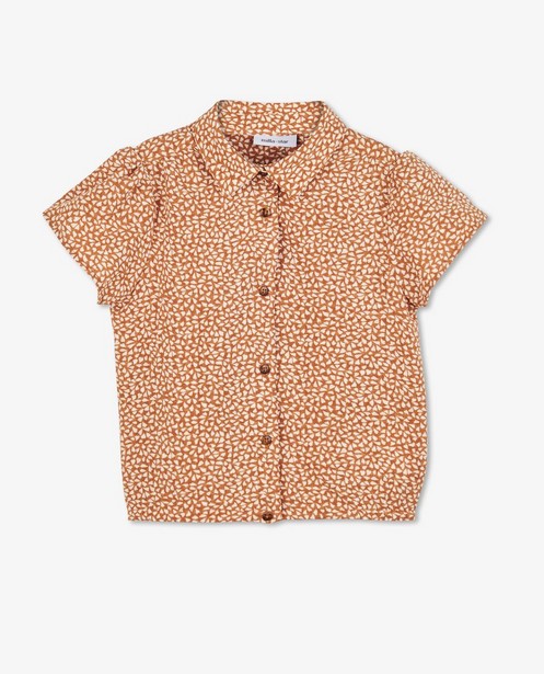 Hemden - Bruin hemdje met hartjesprint
