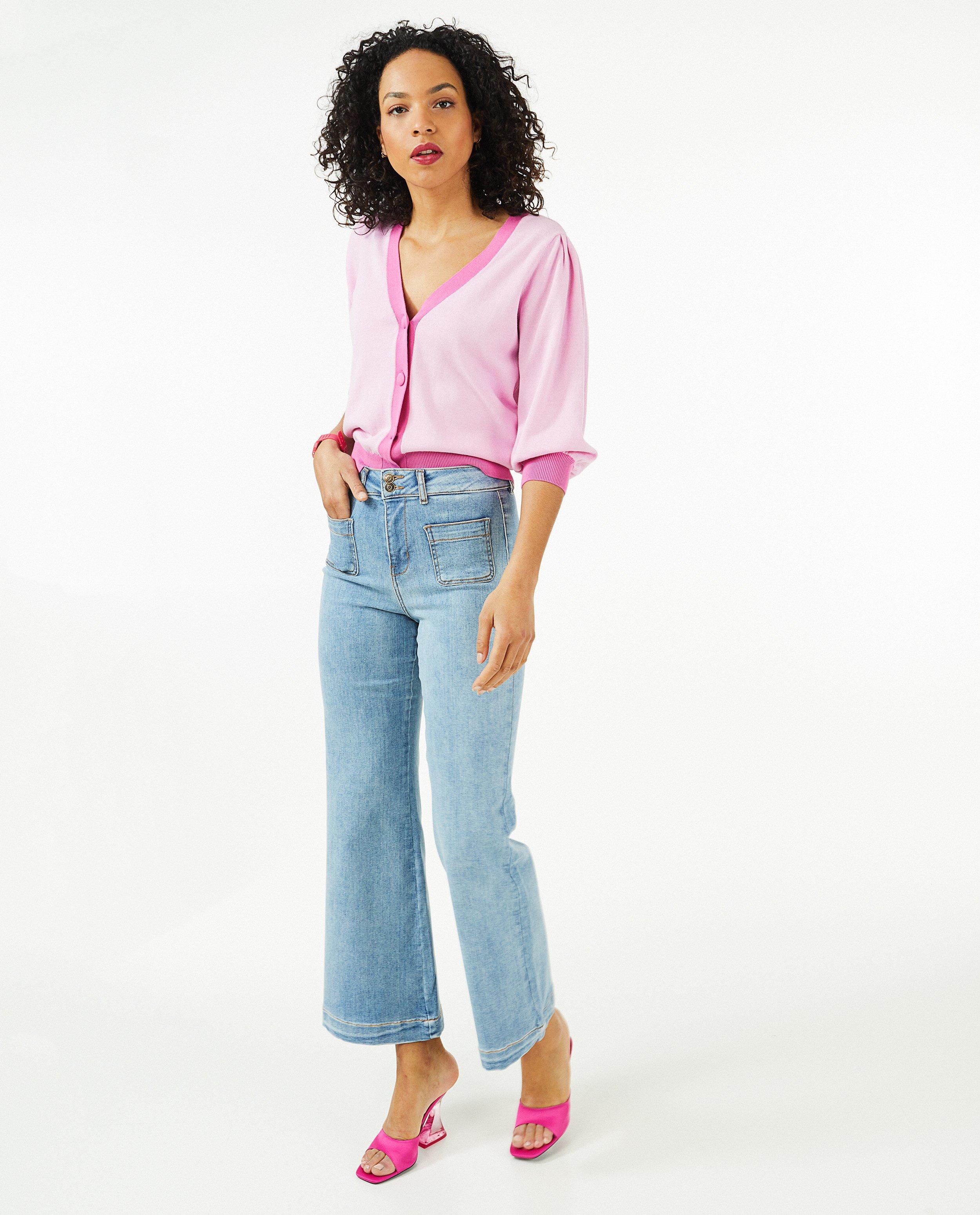 Cardigans - Cardigan rose avec des petits boutons