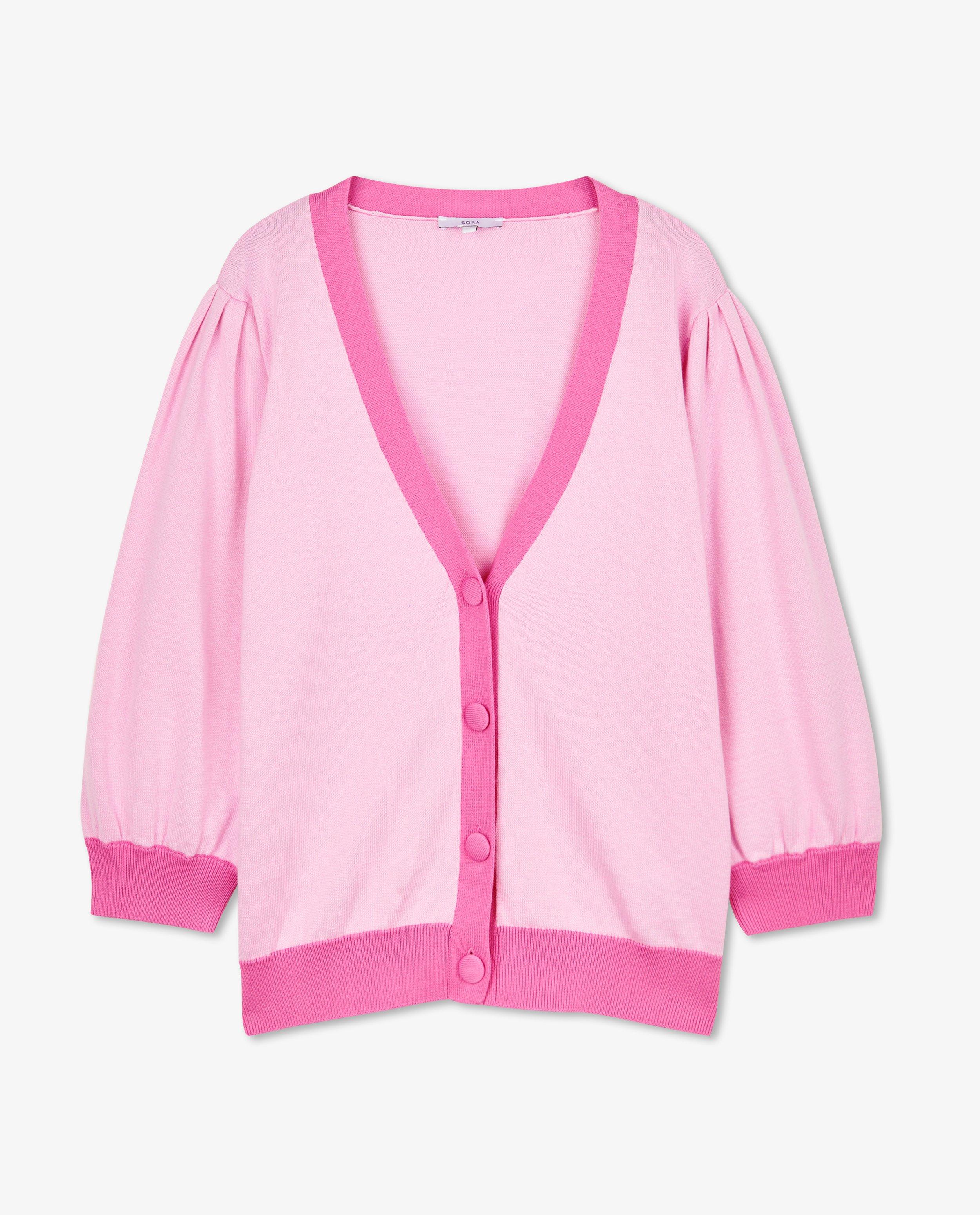 Cardigans - Cardigan rose avec des petits boutons