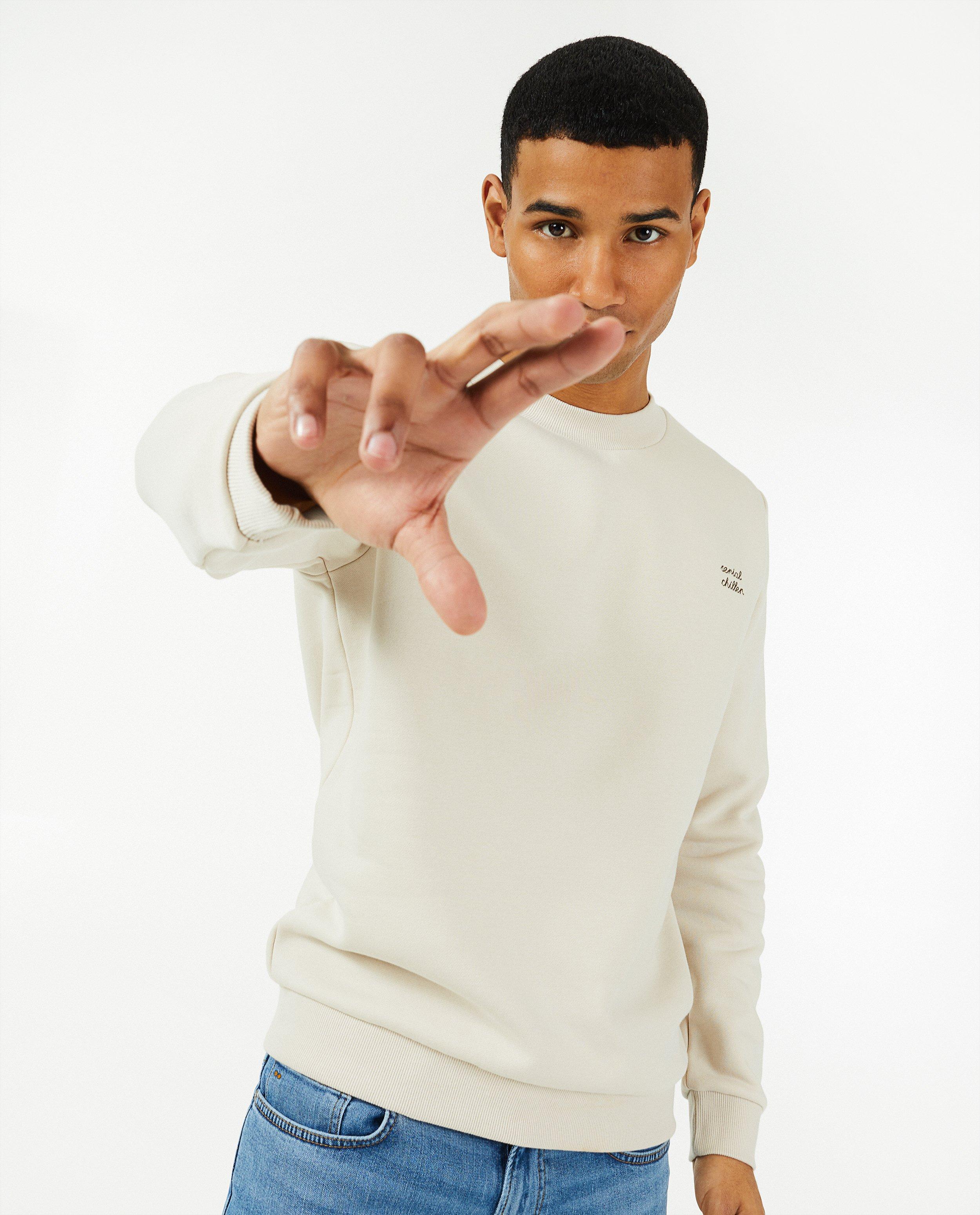Sweaters - Ecru sweater met opschrift