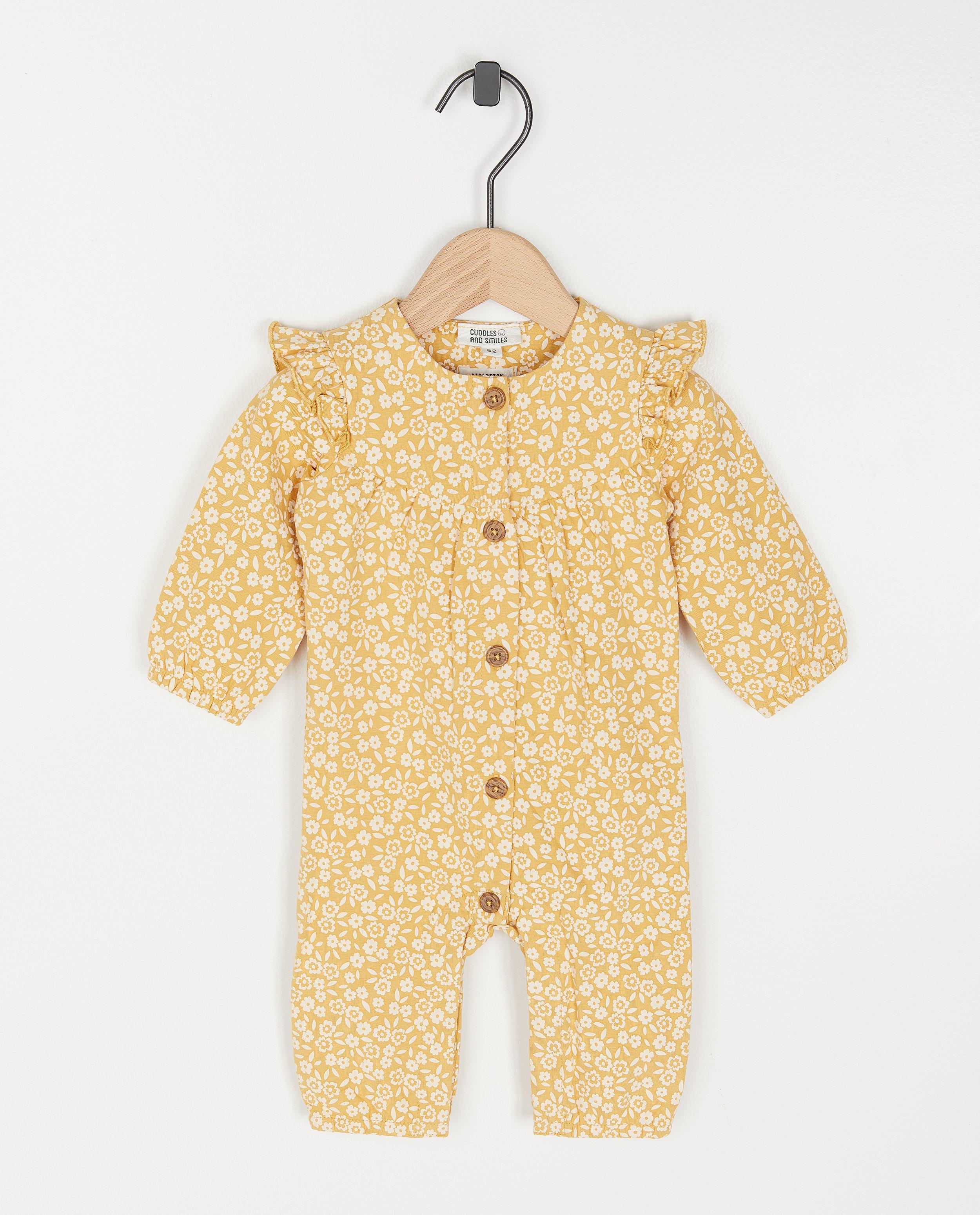 Geel kruippakje met print - null - Newborn 50-68