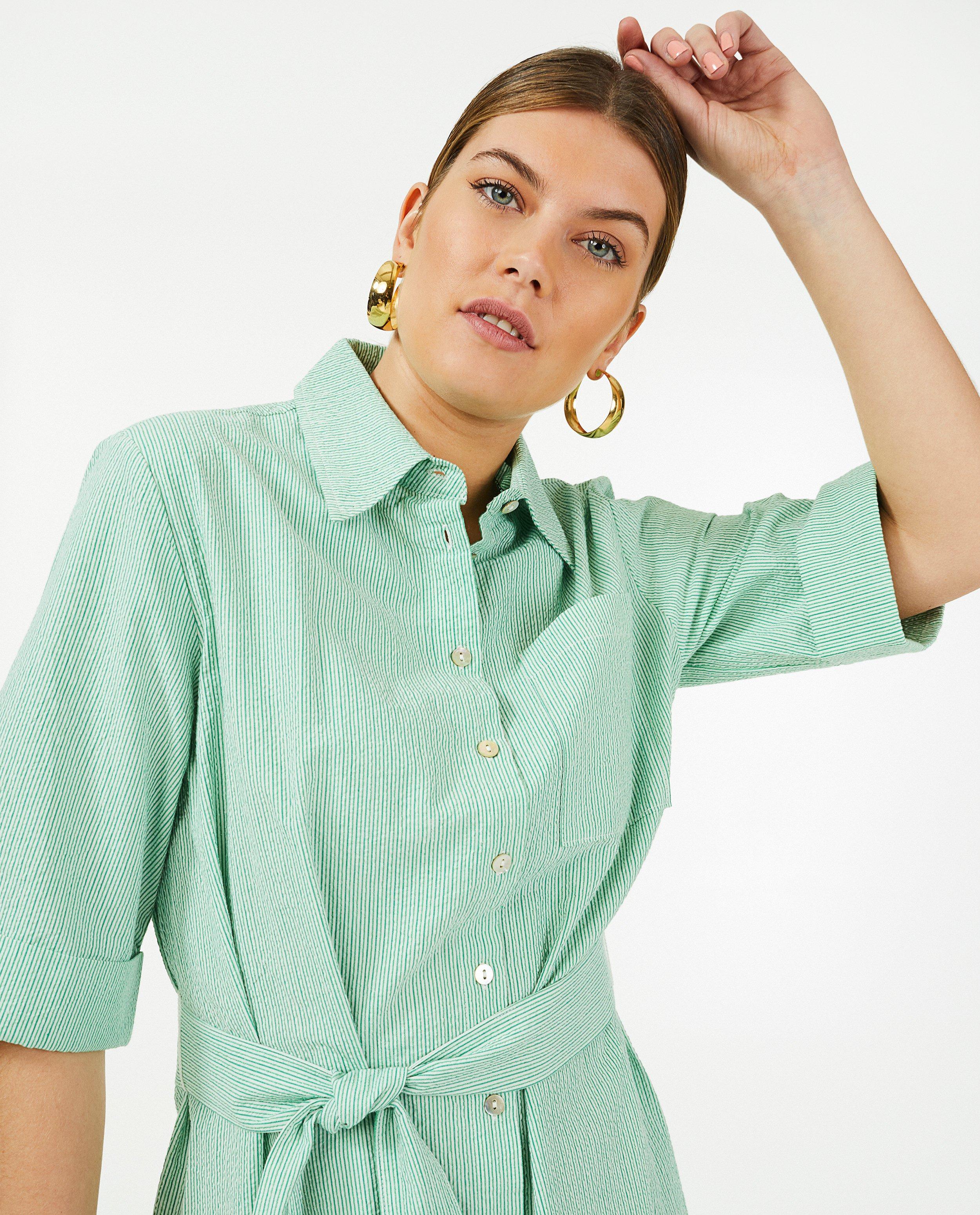 Robes - Robe vert pastel à rayures