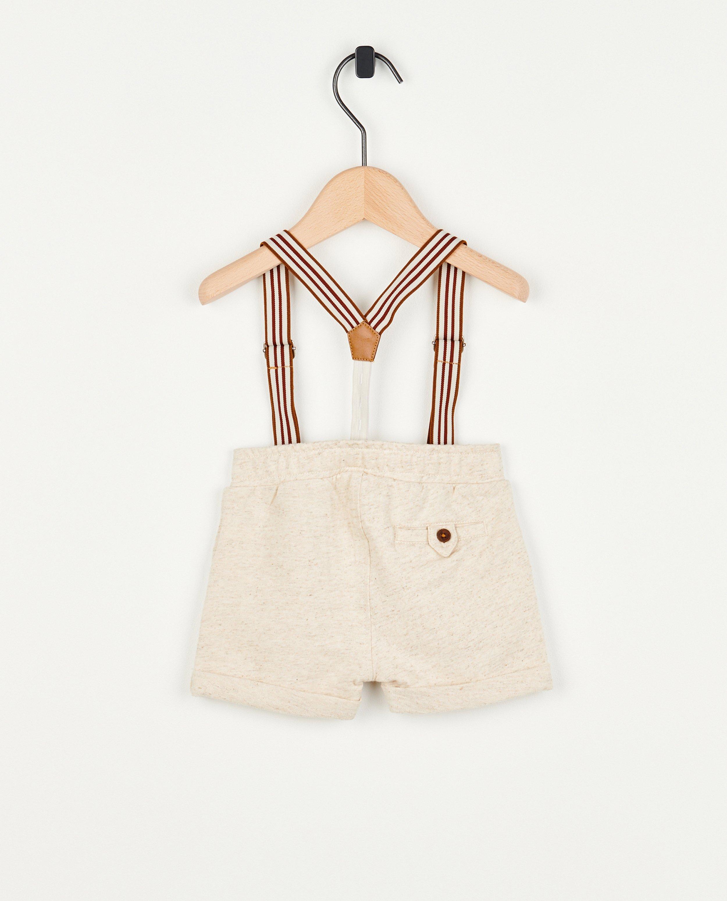 Shorts - Short beige avec des bretelles