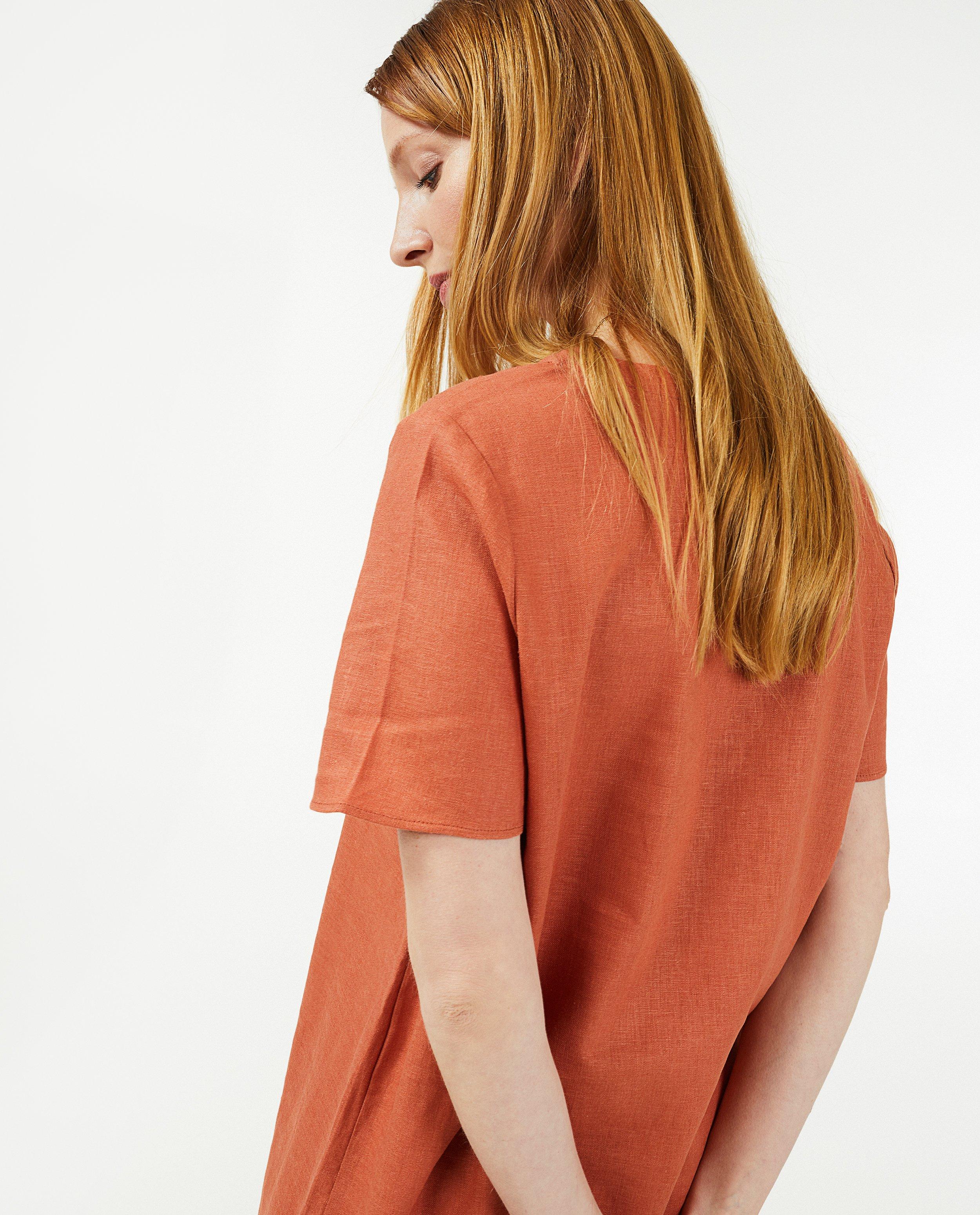 Oranje linnen jurk - Product Detail - bruin - afbeelding nummer 4
