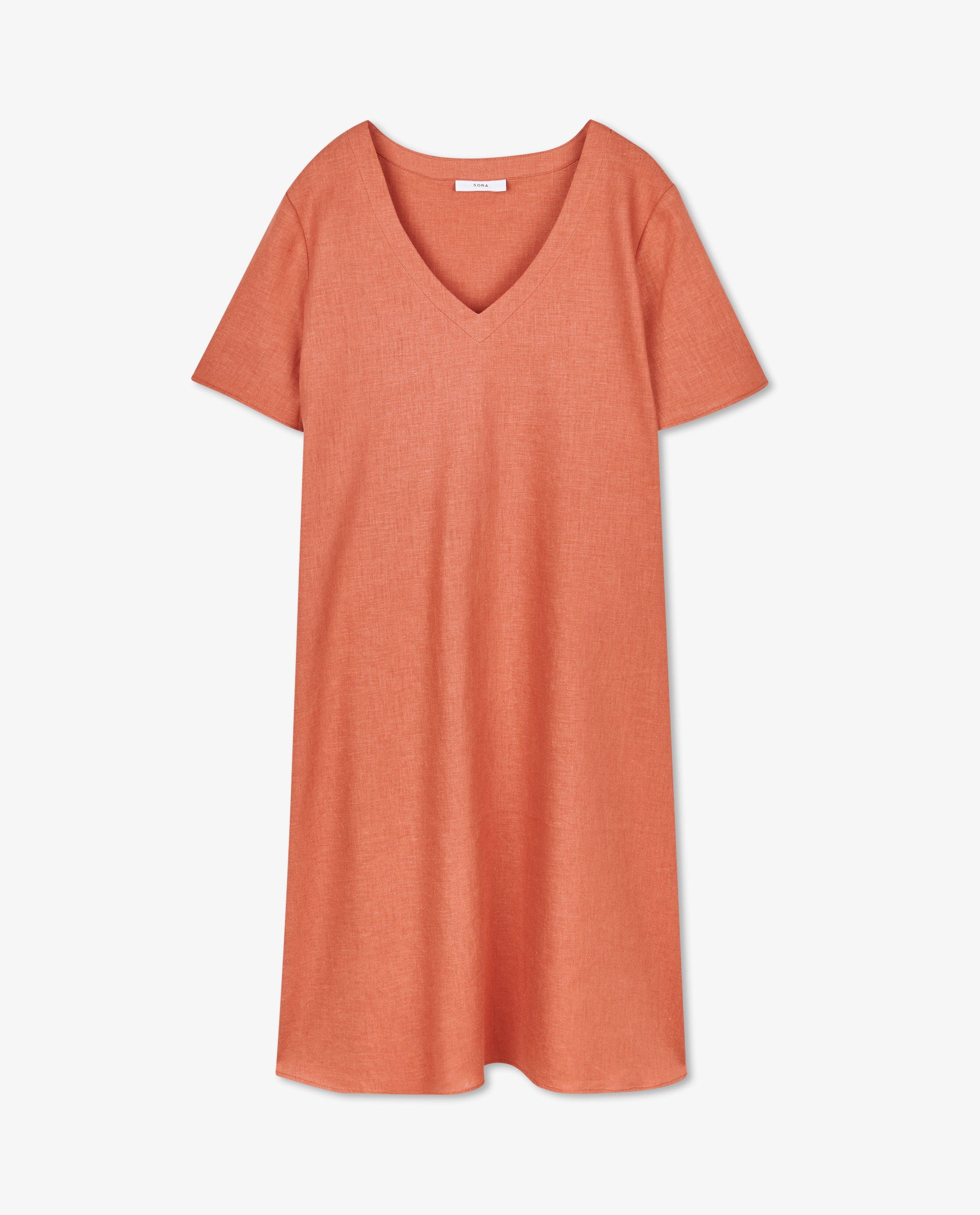 Oranje linnen jurk - Product Detail - bruin - afbeelding nummer 6