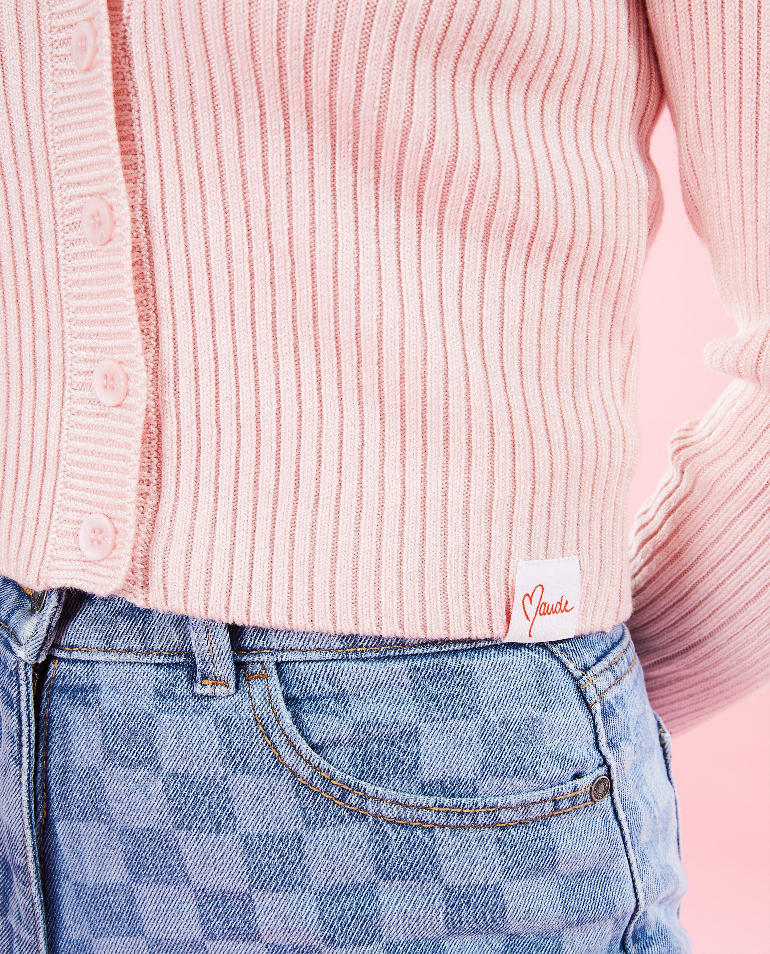 Cardigan - Roze cardigan met rib Maude