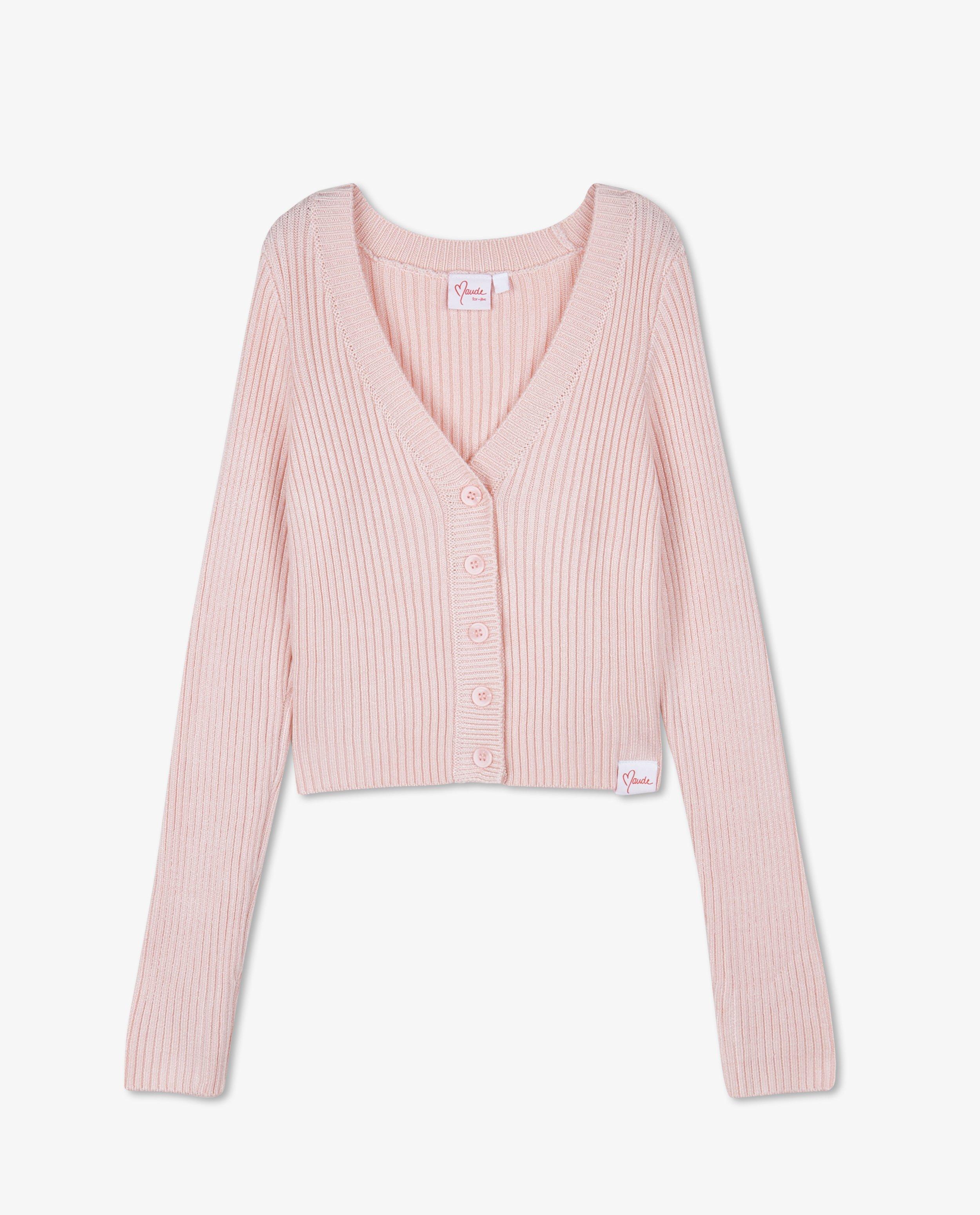 Cardigan - Roze cardigan met rib Maude