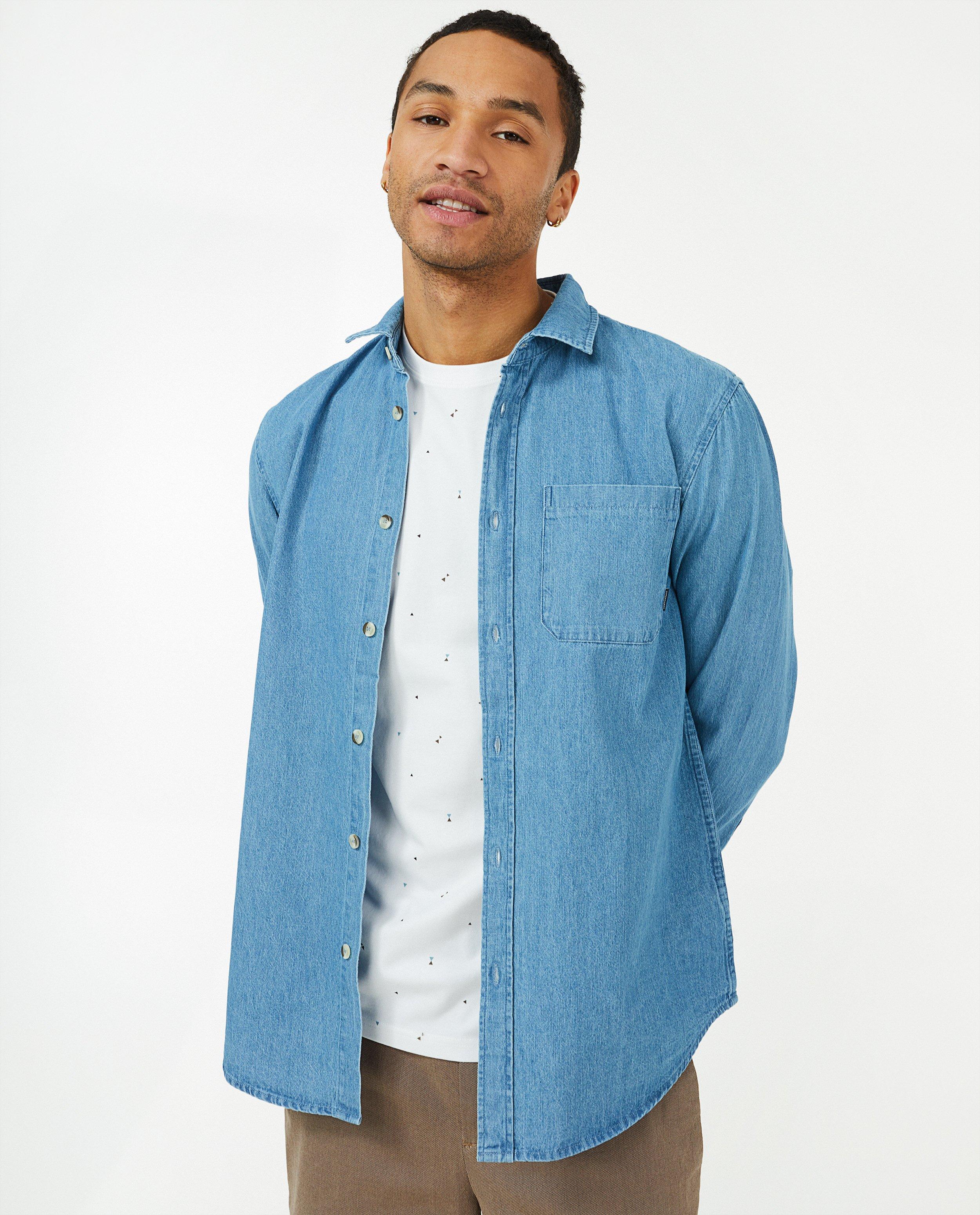 Chemises - Chemise bleue en denim