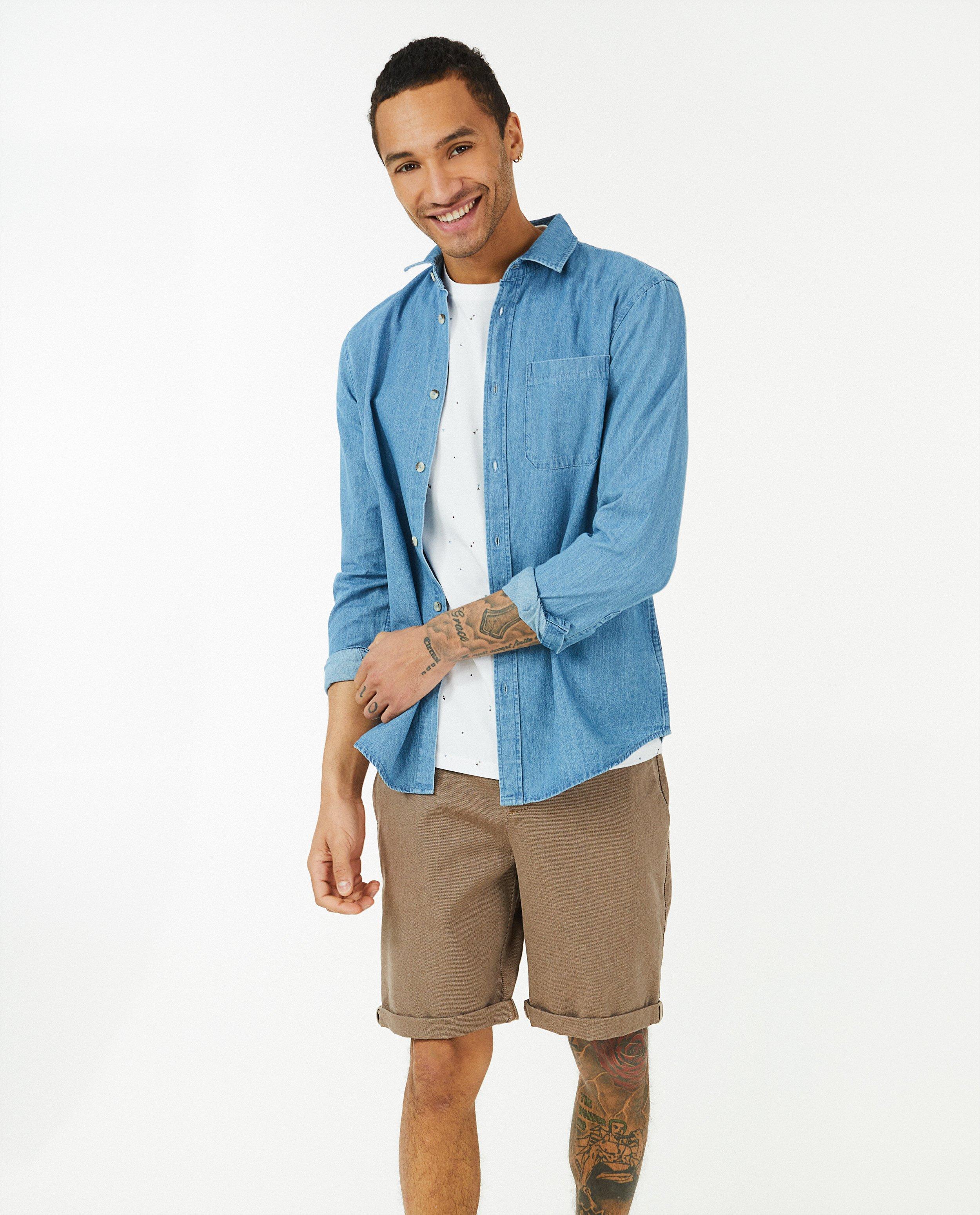 Chemises - Chemise bleue en denim