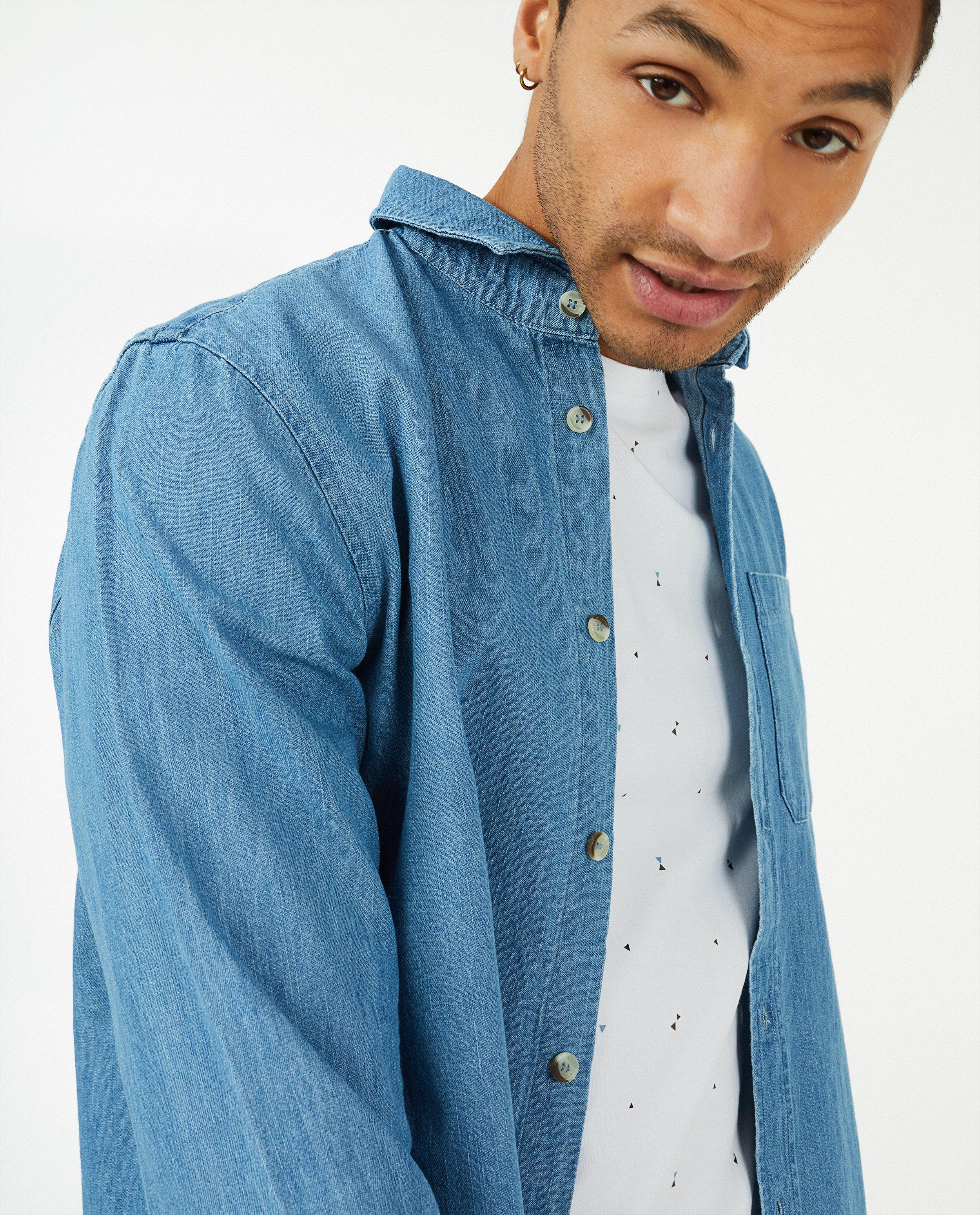 Chemises - Chemise bleue en denim